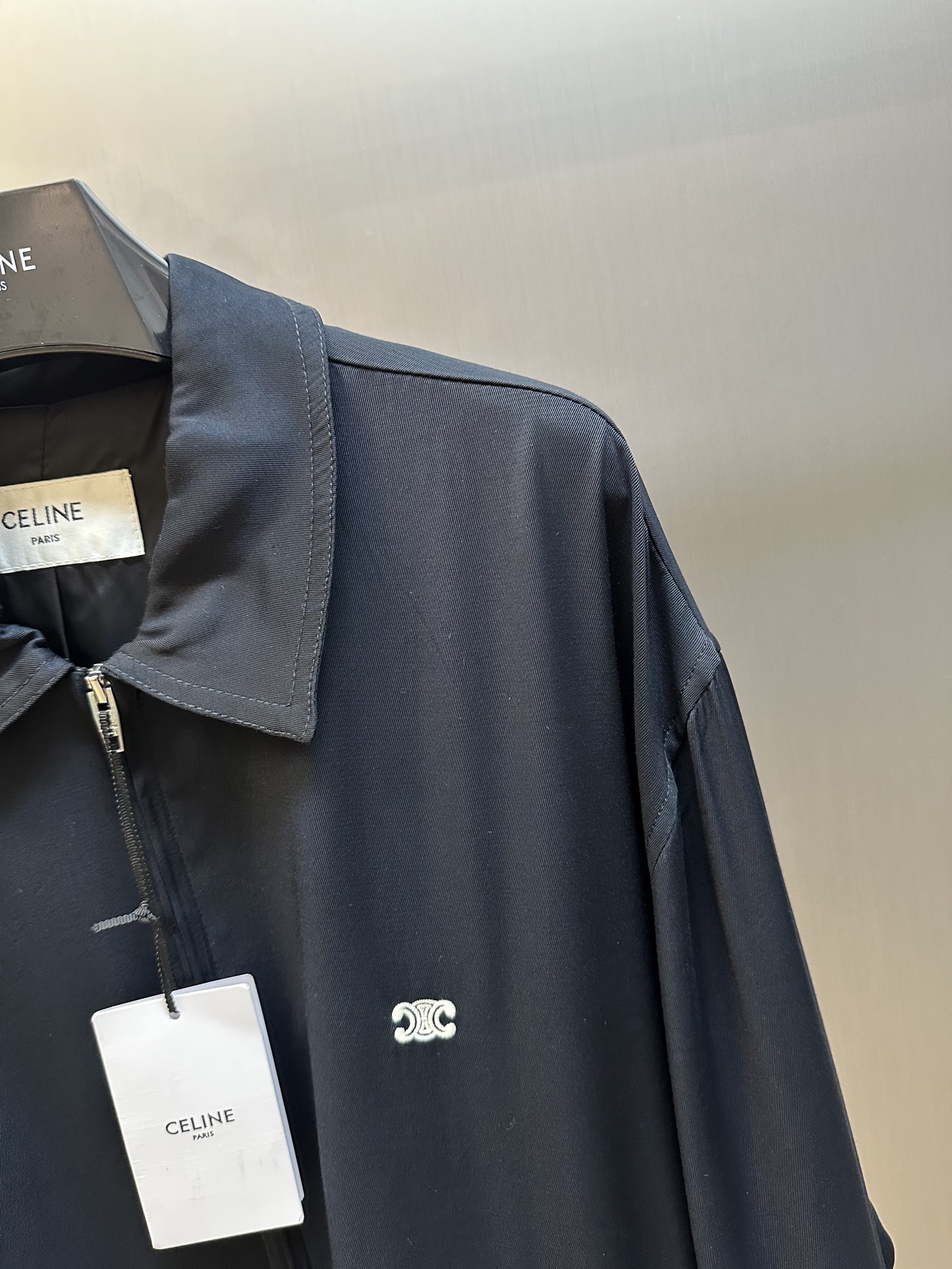 Cocoon silk zipper jacket