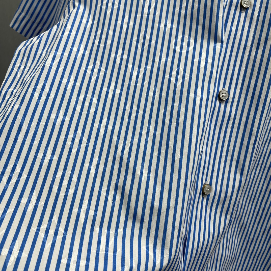 Striped Patchwork Short-Sleeve Shirt