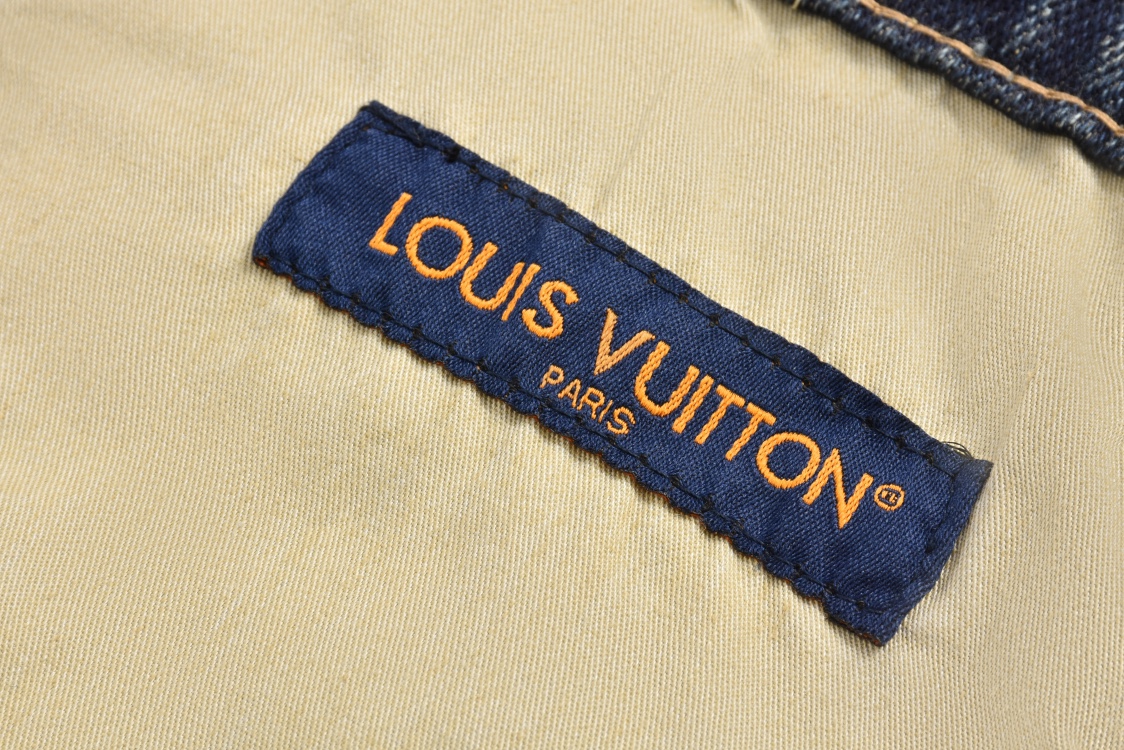 Checkerboard distressed denim trousers