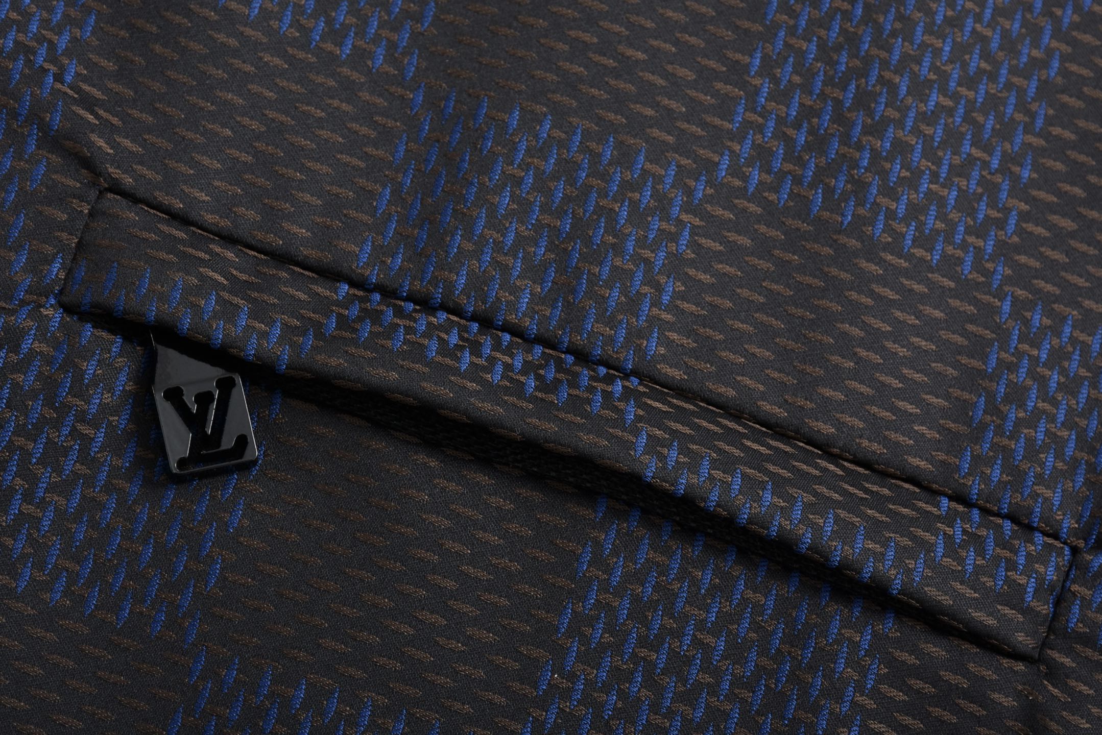 Checkerboard Beaded Stand Collar Jacket