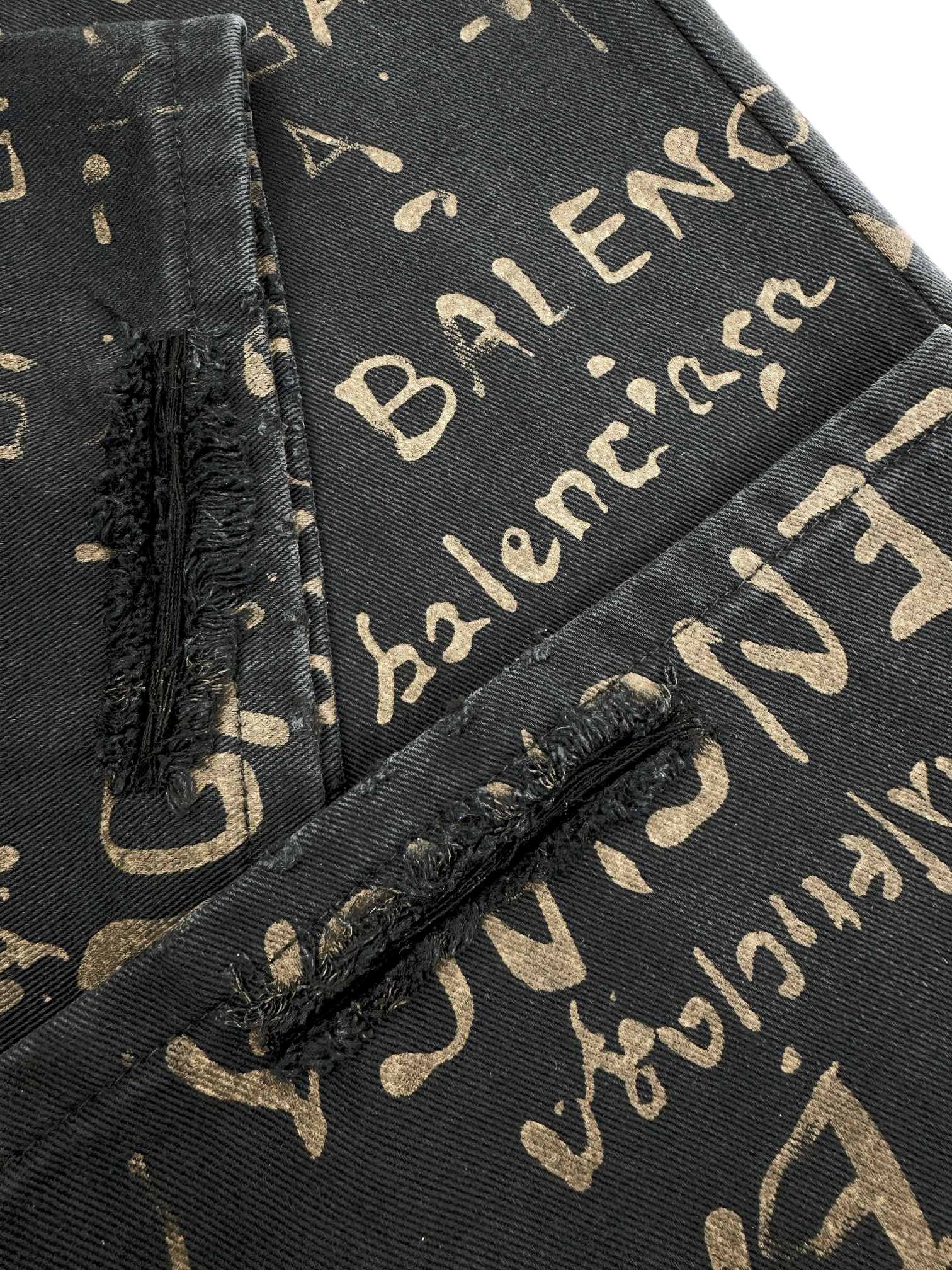 Washed All-Over Printed Jeans