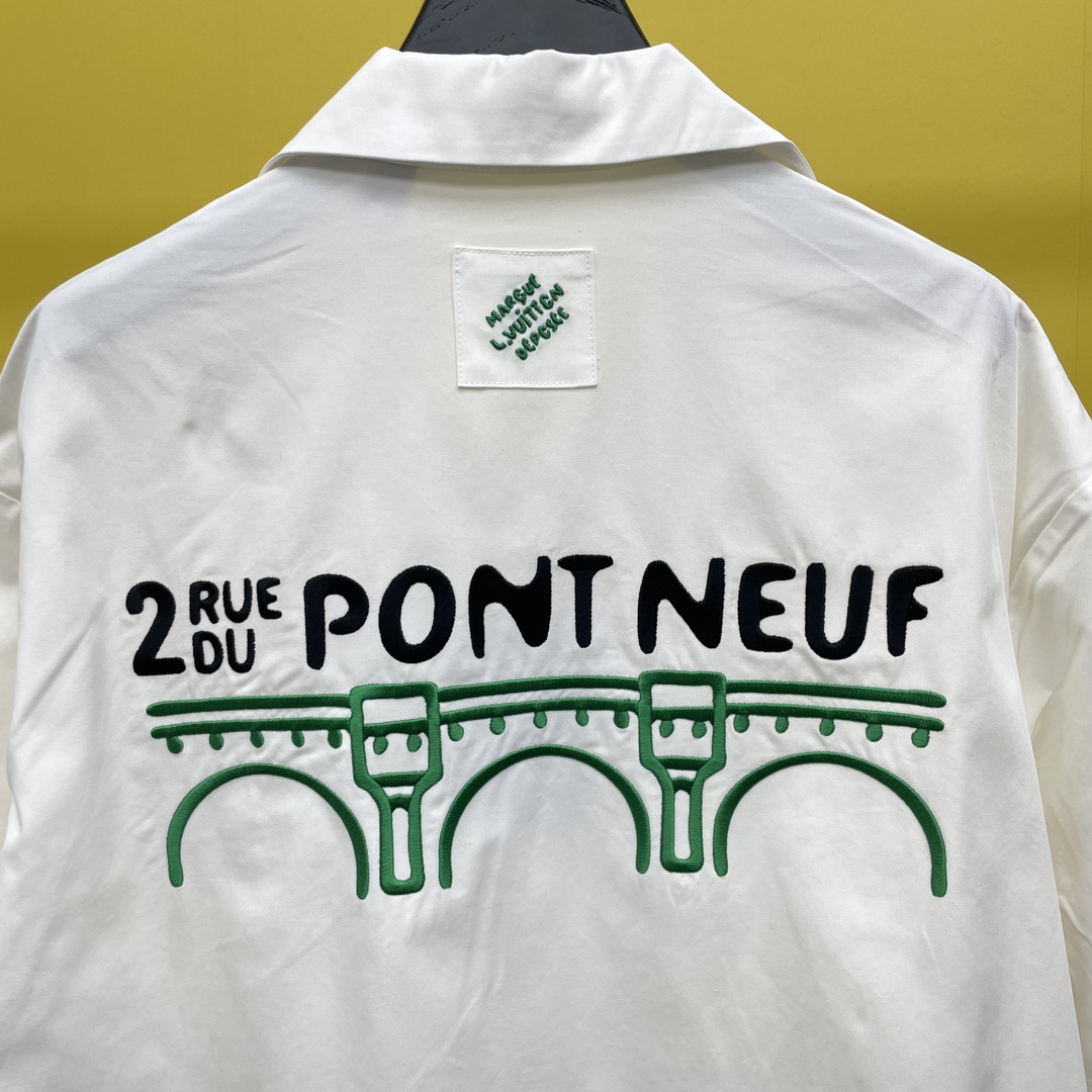 Rose Embroidered Short-sleeved Shirt