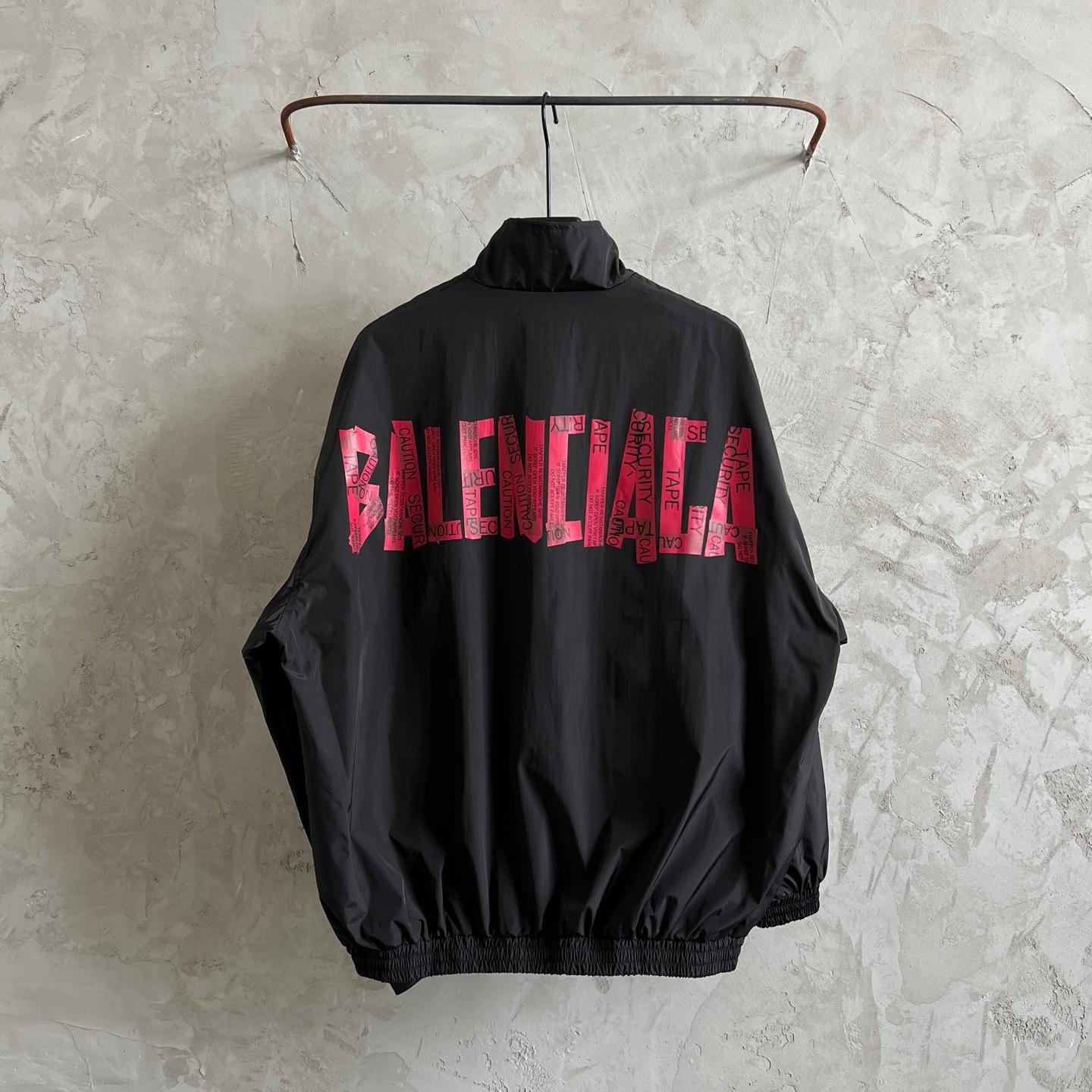 Red Masking Tape Waterproof Jacket