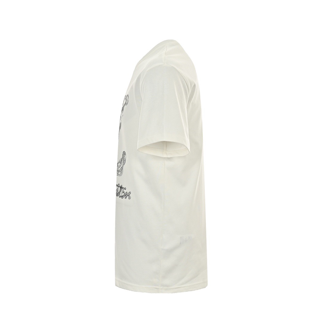 24SS Chain-Stitch Logo Embroidered T-Shirt