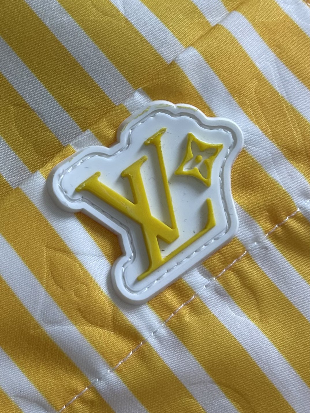 Patchwork Striped Short-Sleeve Collared Shirt