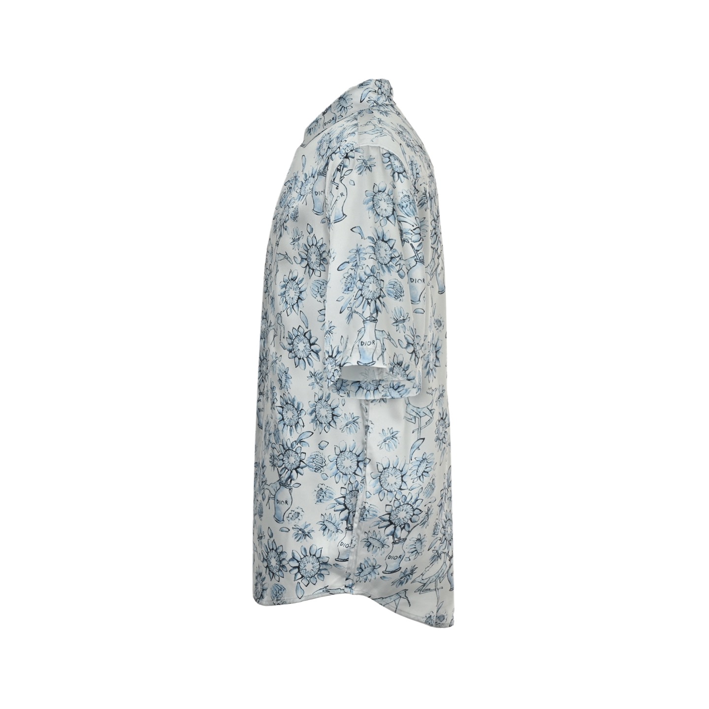 Floral and Animal All-Over Print Short Sleeve Shirt