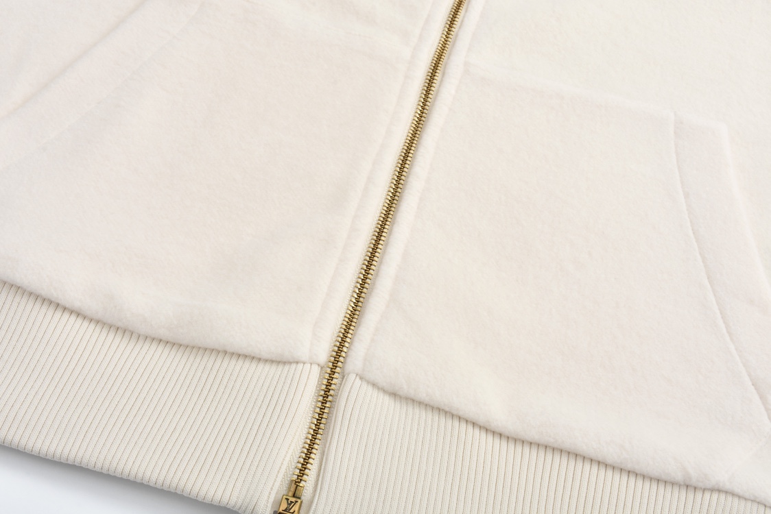 Embroidered logo panel zip-up jacket