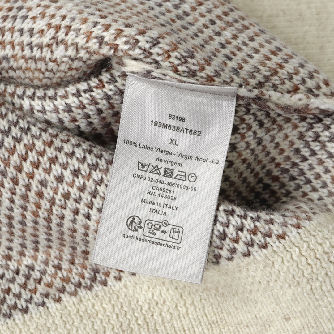 24FW Jacquard Logo Pattern Wool Knit Cardigan