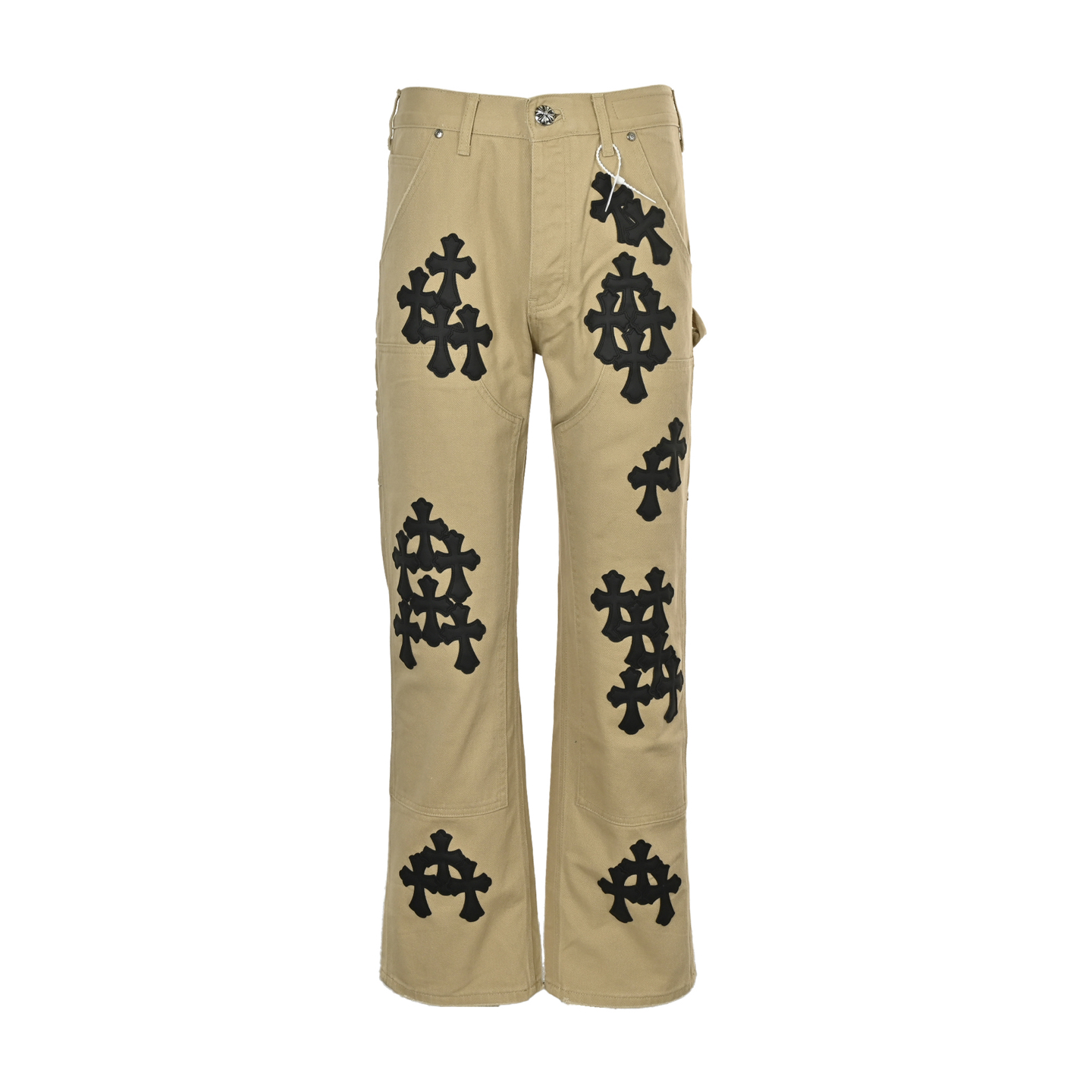 Leather label cross cargo jeans