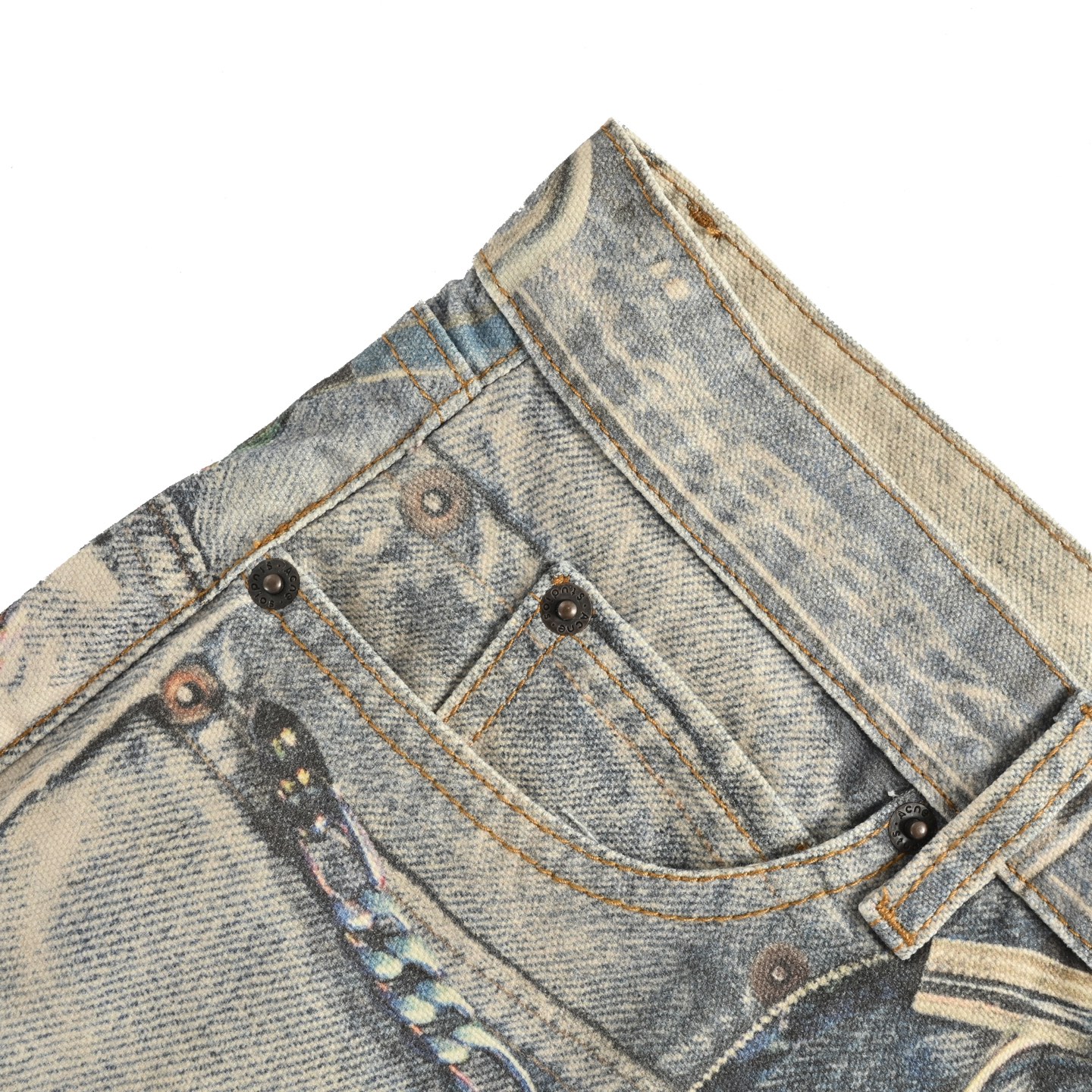Jeans with chain hanger print