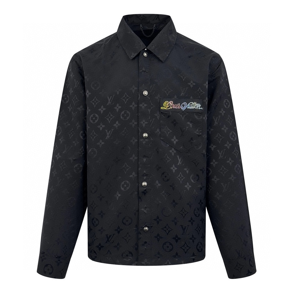 Silk all-over diamond print shirt