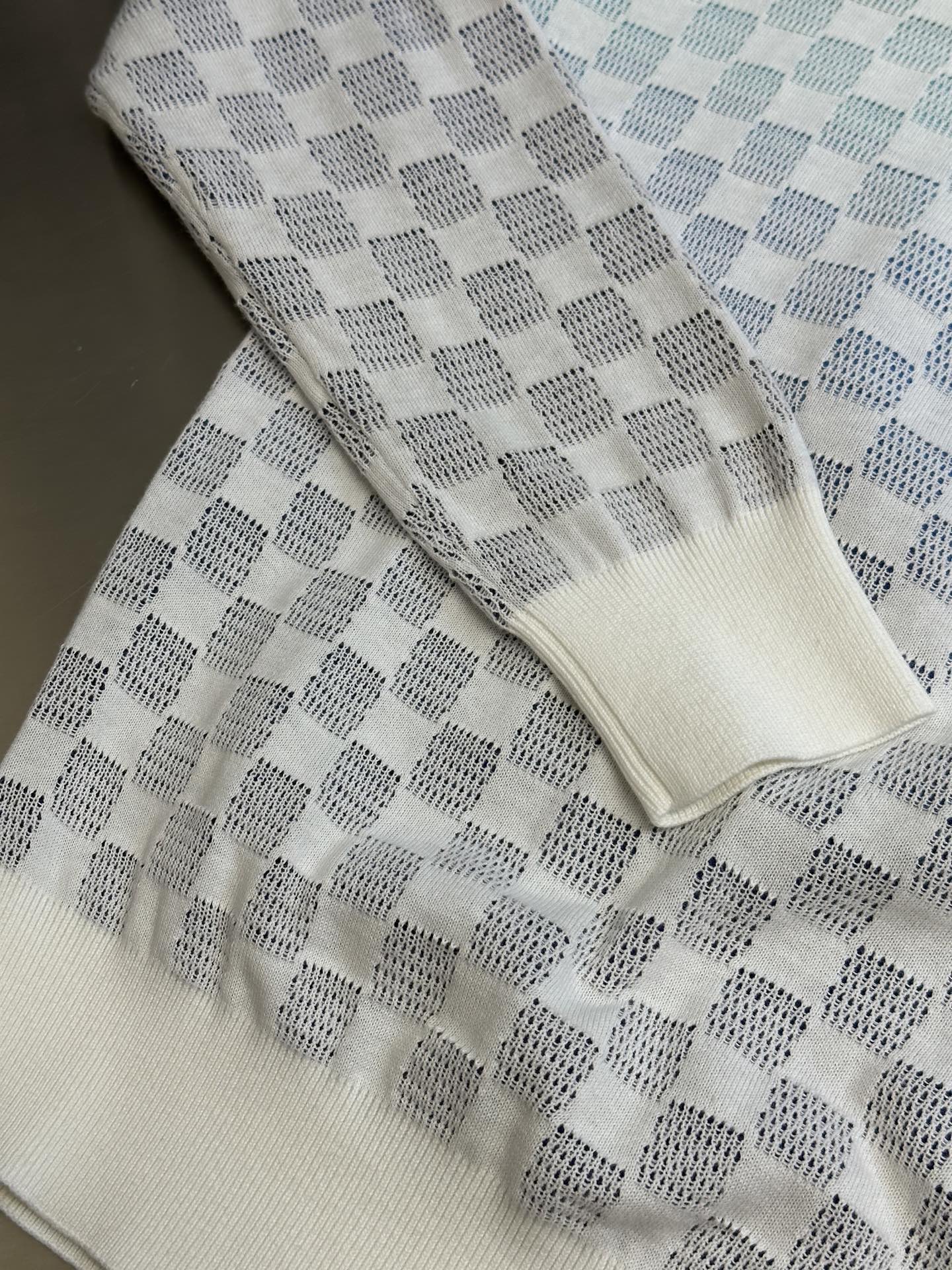 Chessboard Gradient Jacquard Sweater