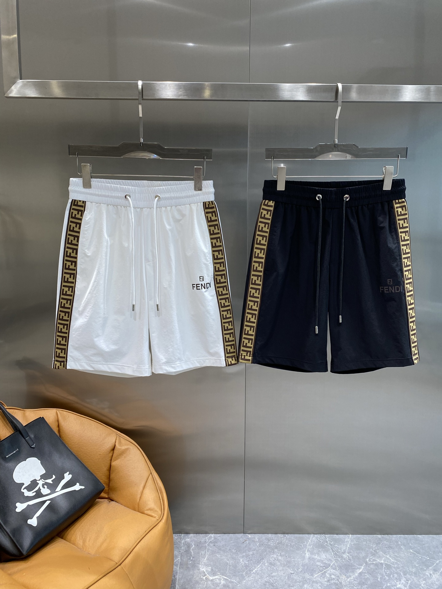 Black Side Printed Shorts