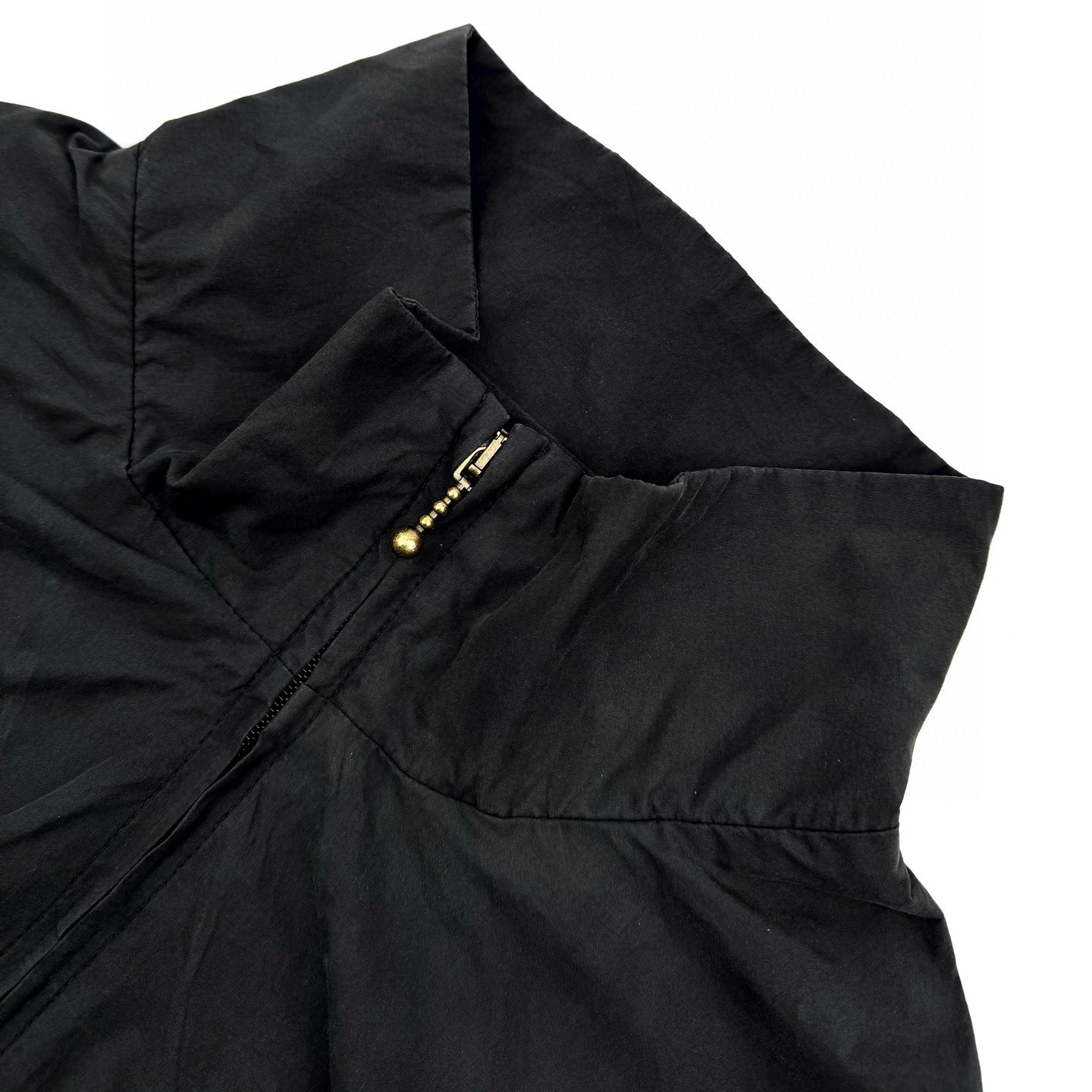 distressed logo zip-up jacket