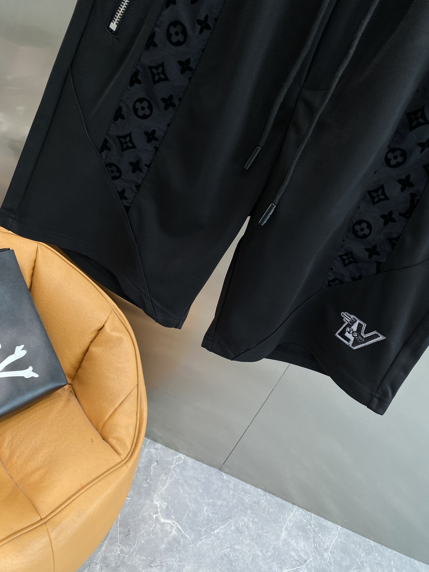 Black Monogram Shorts