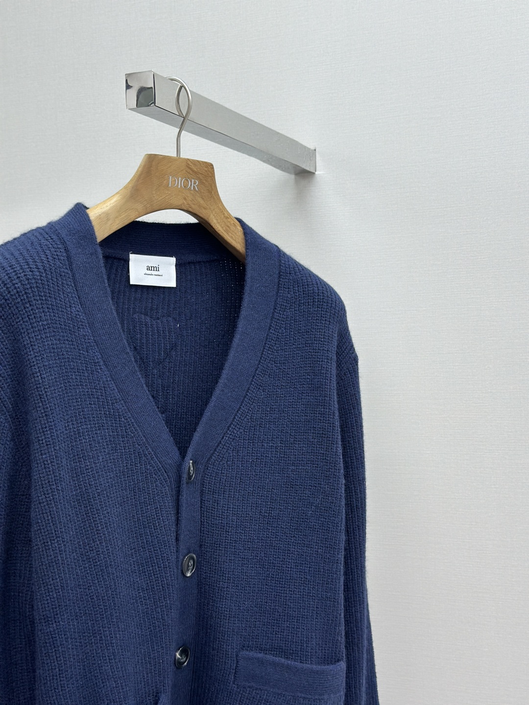 New Woven ADC Heart Stripe V-Neck Cardigan Sweater