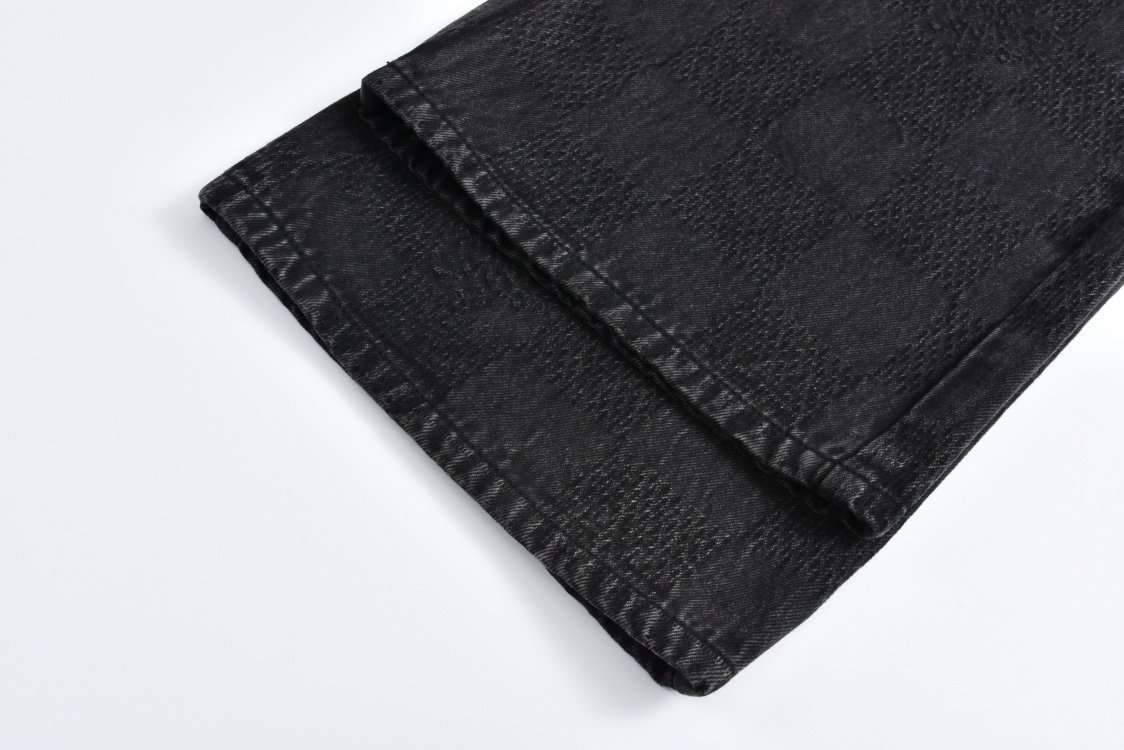 24FW Subtle Plaid Straight-Leg Jeans