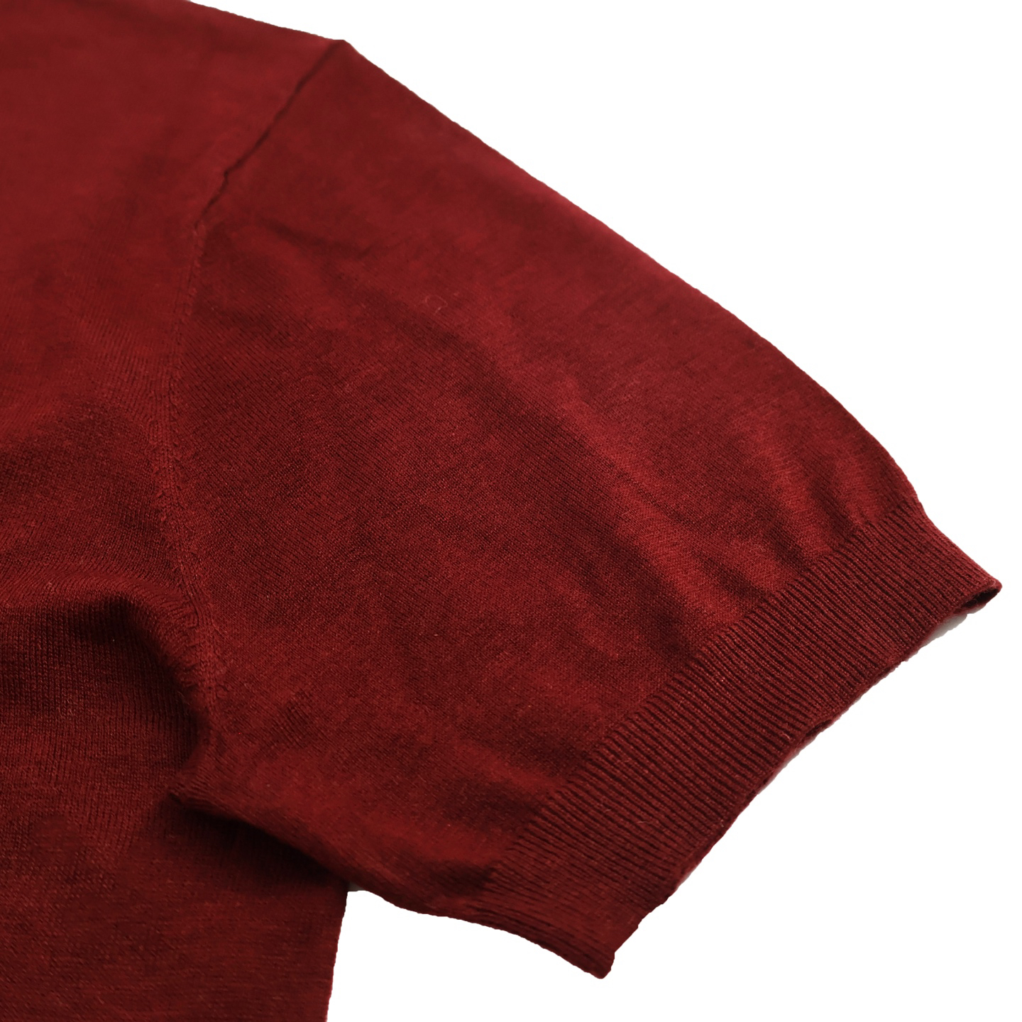 Wool knit short-sleeved T-shirt