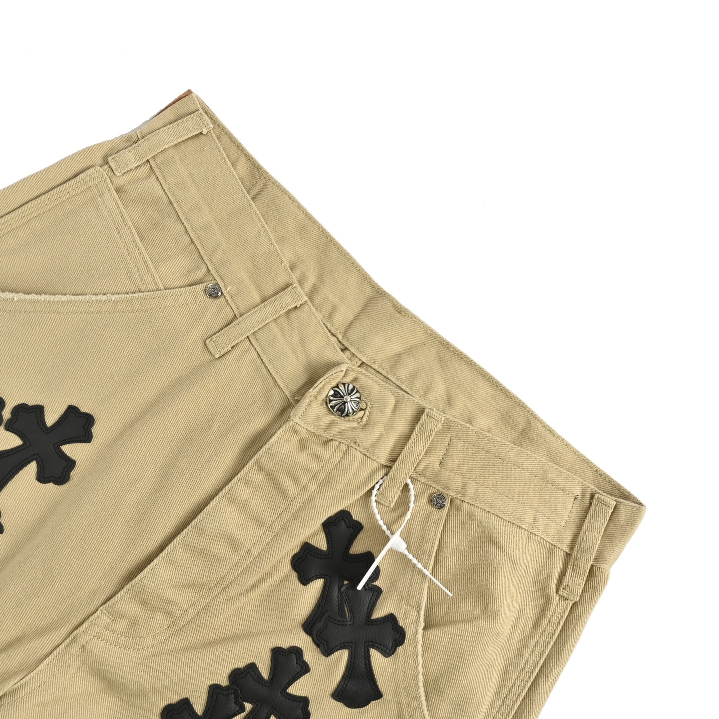 Leather label cross cargo jeans