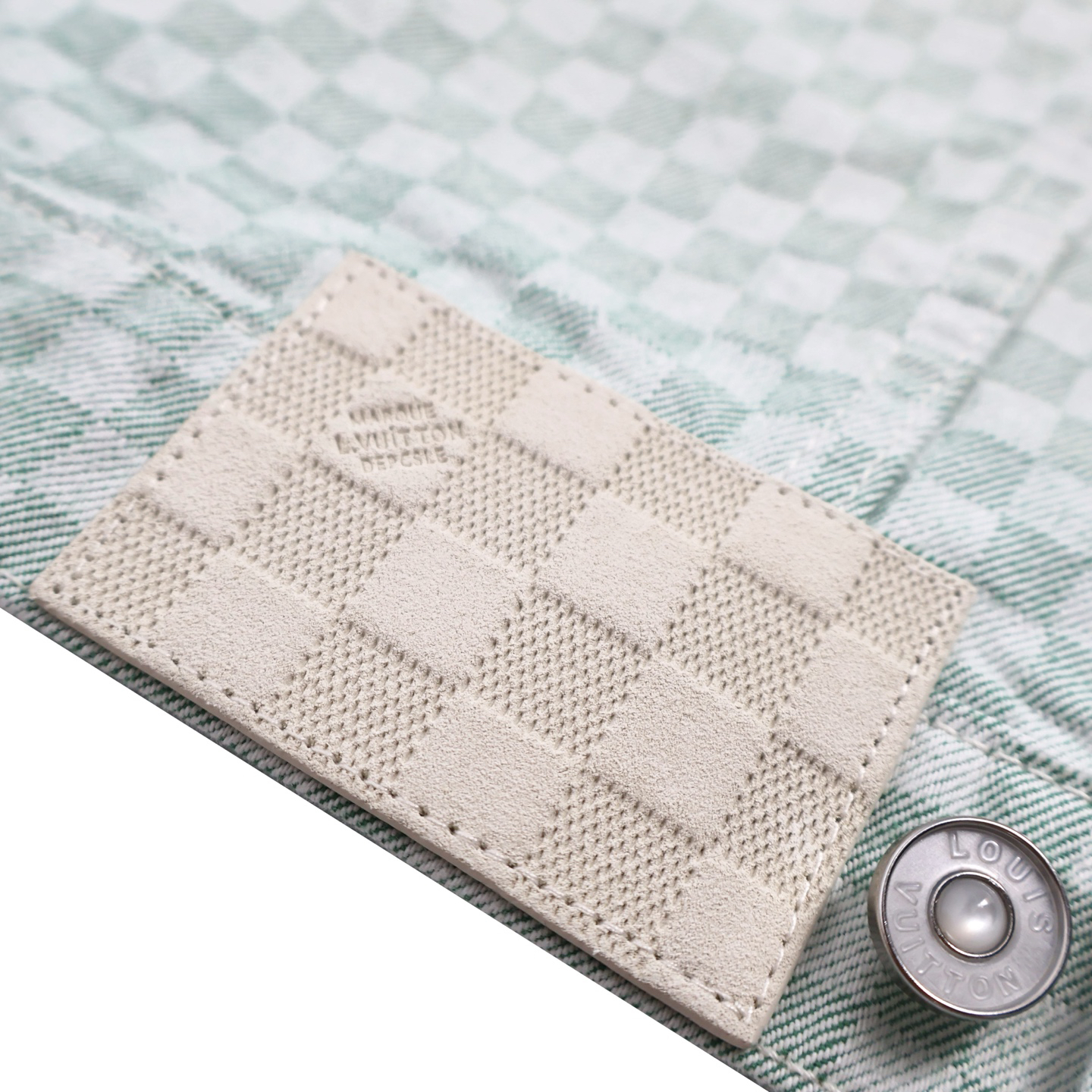 gradient checkerboard denim jacket