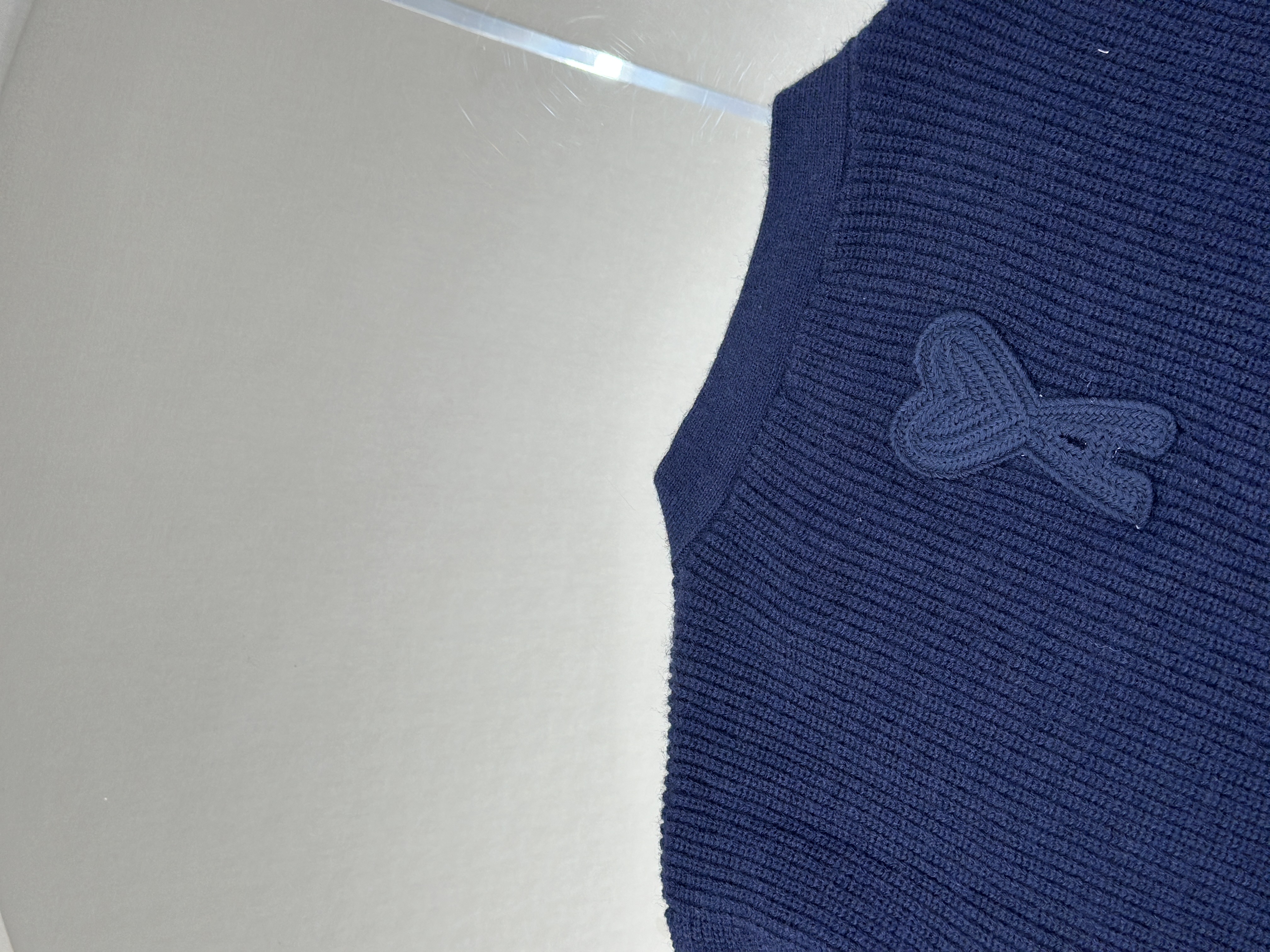 New Woven ADC Heart Stripe V-Neck Cardigan Sweater