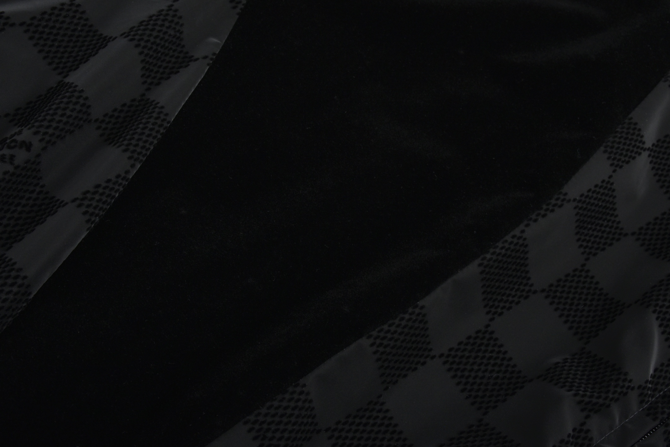 Checkerboard lettering flocked jacket