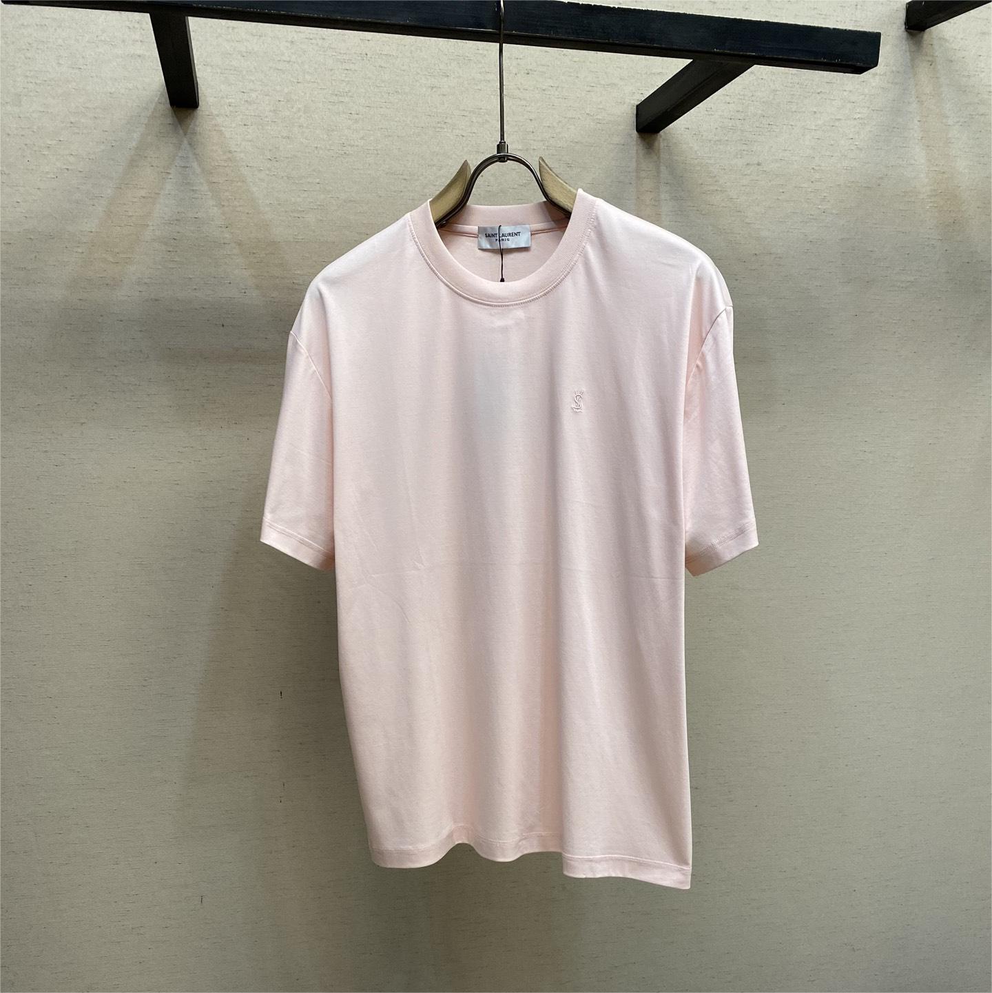 Mulberry Silk Embroidered Short-Sleeve T-Shirt