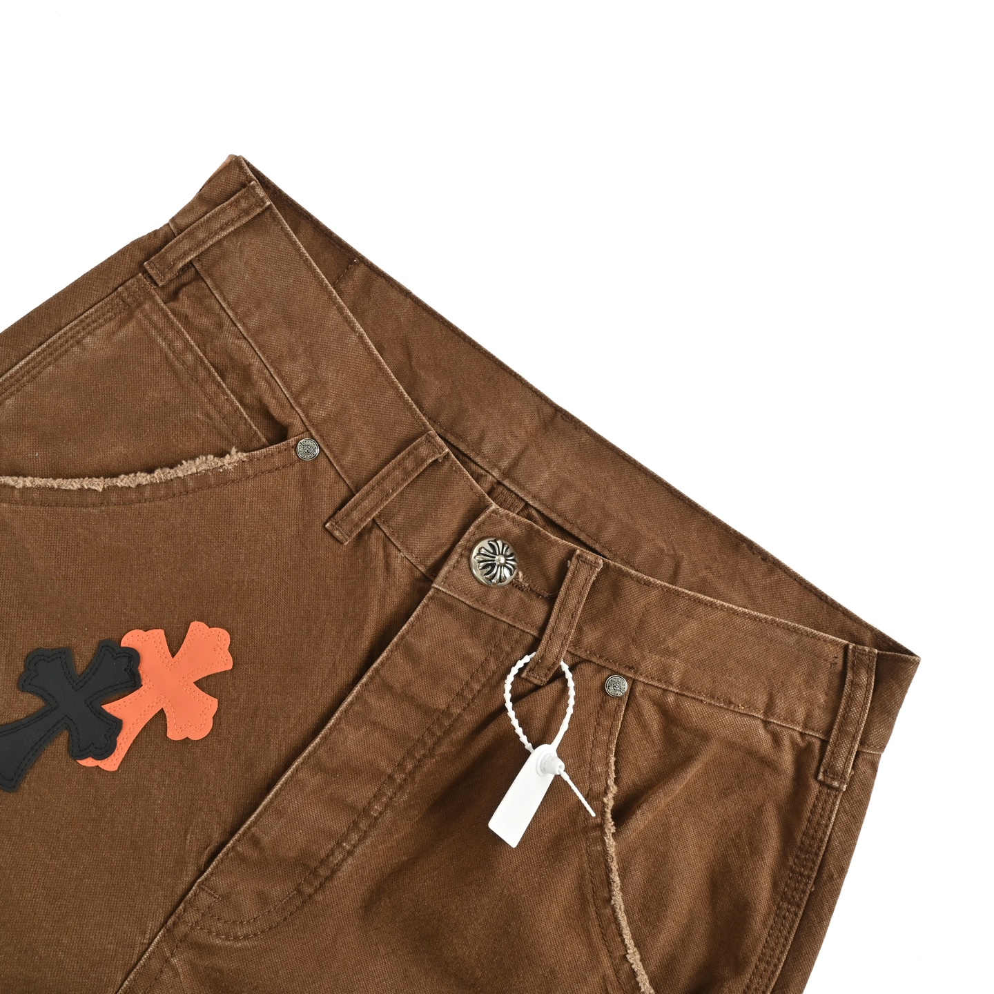 Leather label cross cargo jeans