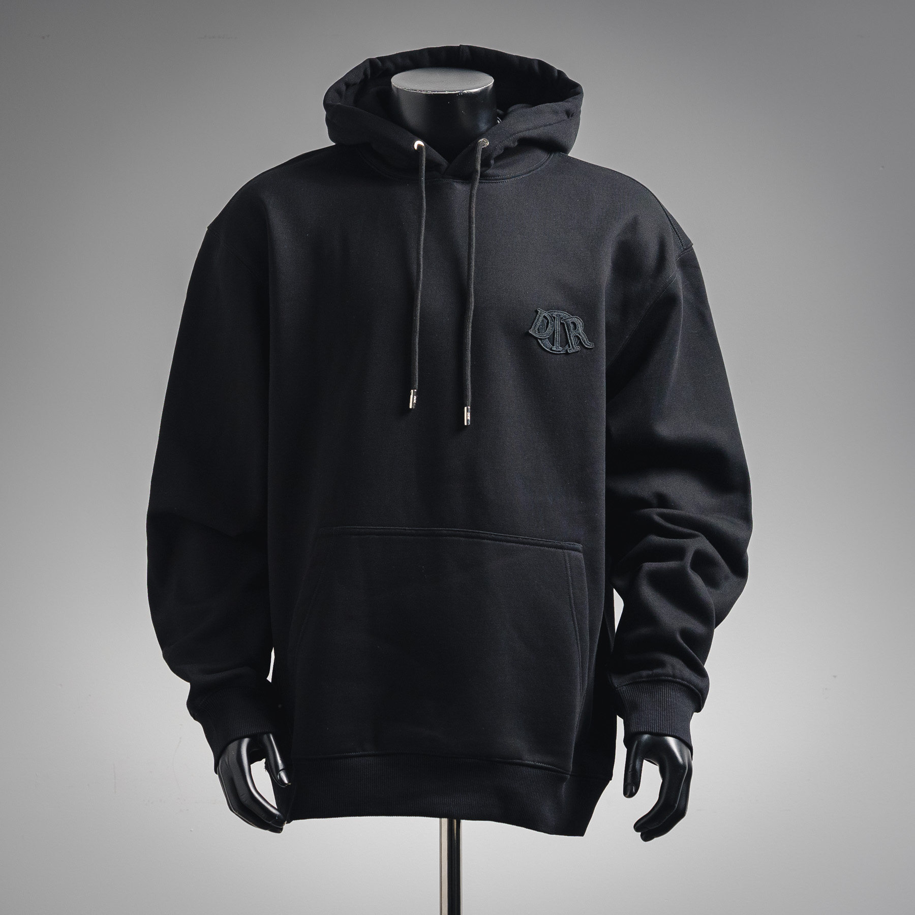 Tri-color Badge Embroidered Patchwork Hoodie