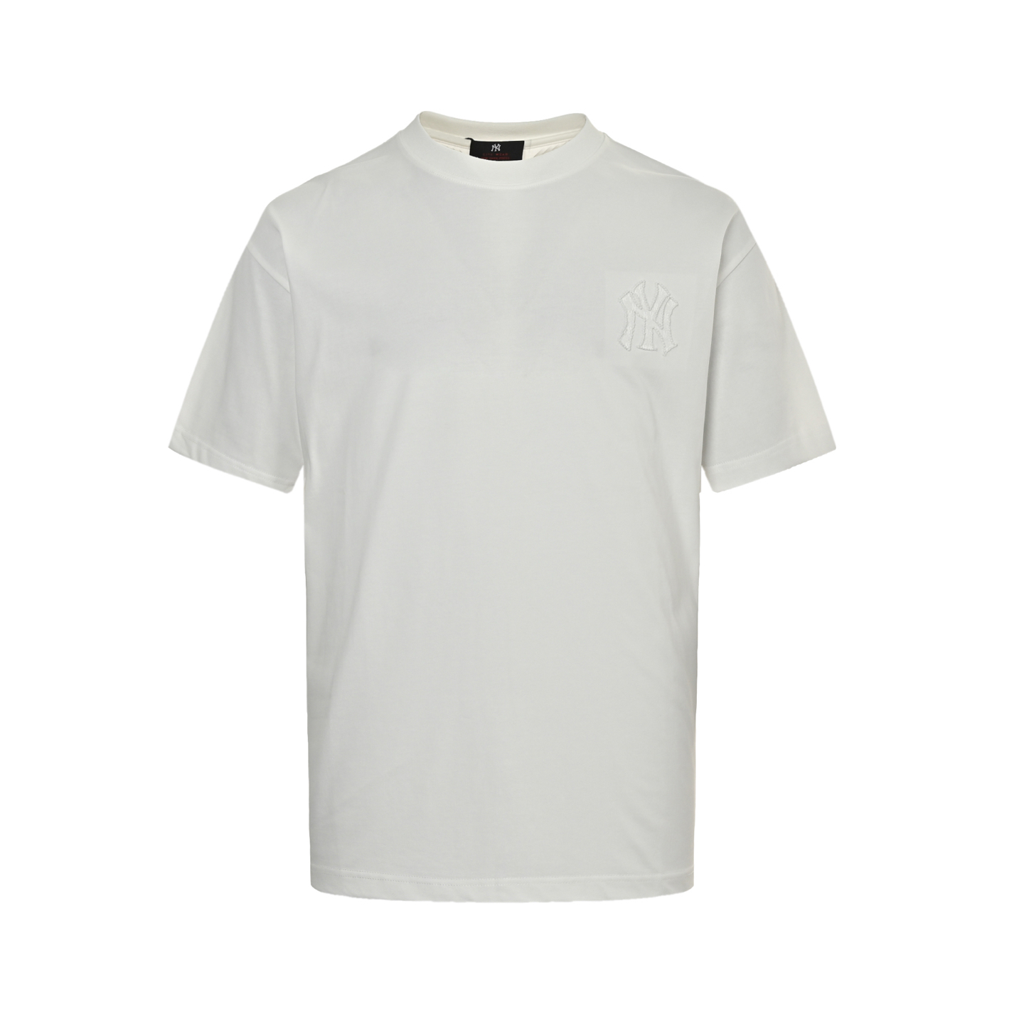 Back embroidered subtle pattern T-shirt