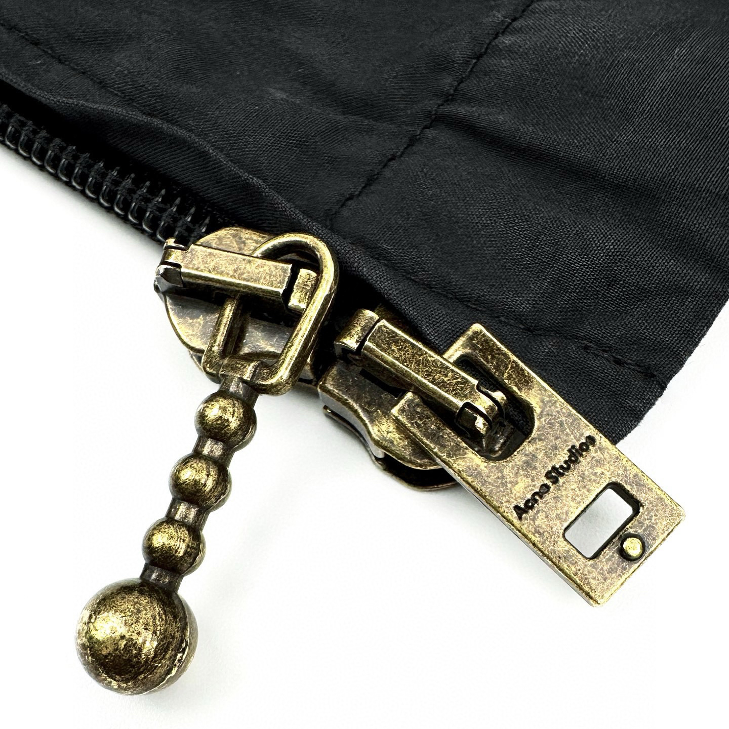 distressed logo zip-up jacket