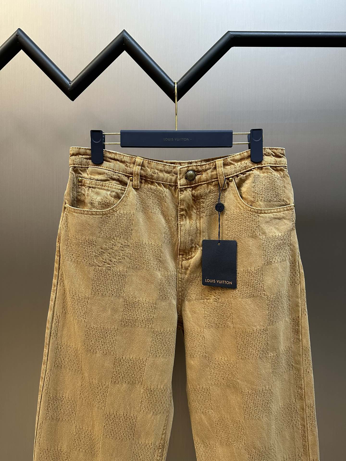 Saddle Checkerboard Denim Pants