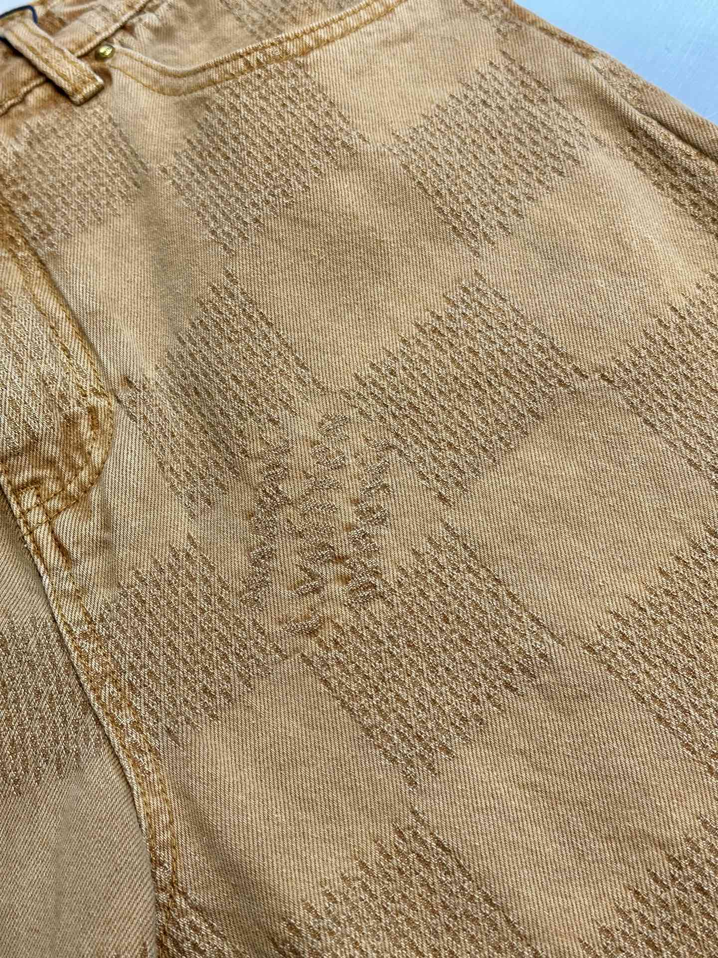 Saddle Checkerboard Denim Pants