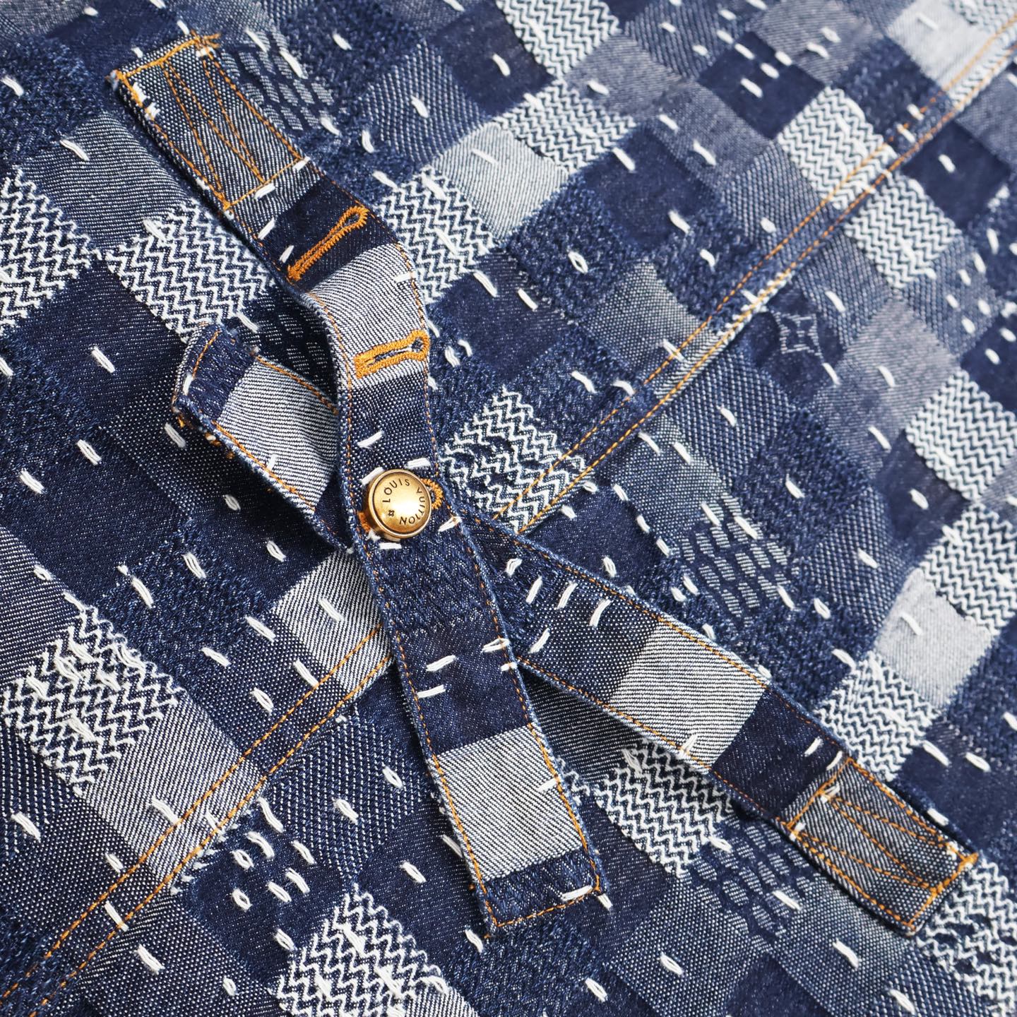 Jacquard Checkered Denim Jacket