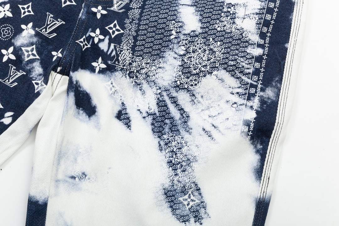 Paisley Denim Shorts