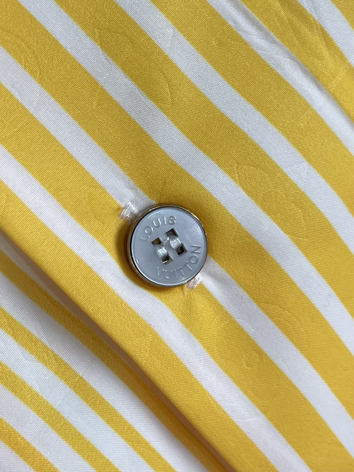 Patchwork Striped Short-Sleeve Collared Shirt