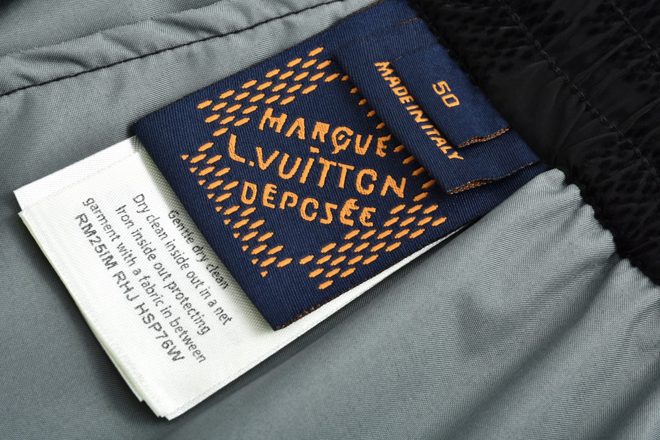 25SS Checkered Letter Flocking Jacquard Cuffed Pants