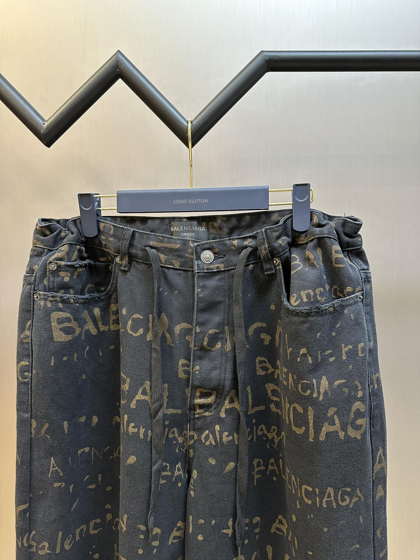 Washed All-Over Printed Jeans