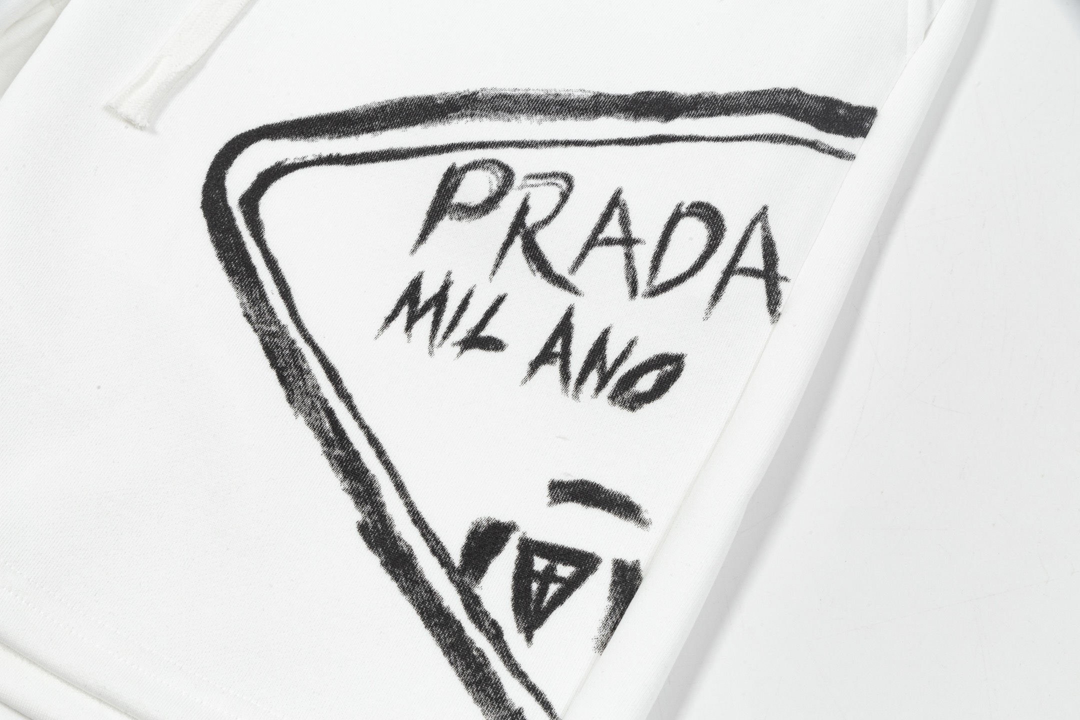 White Graffiti Print Shorts