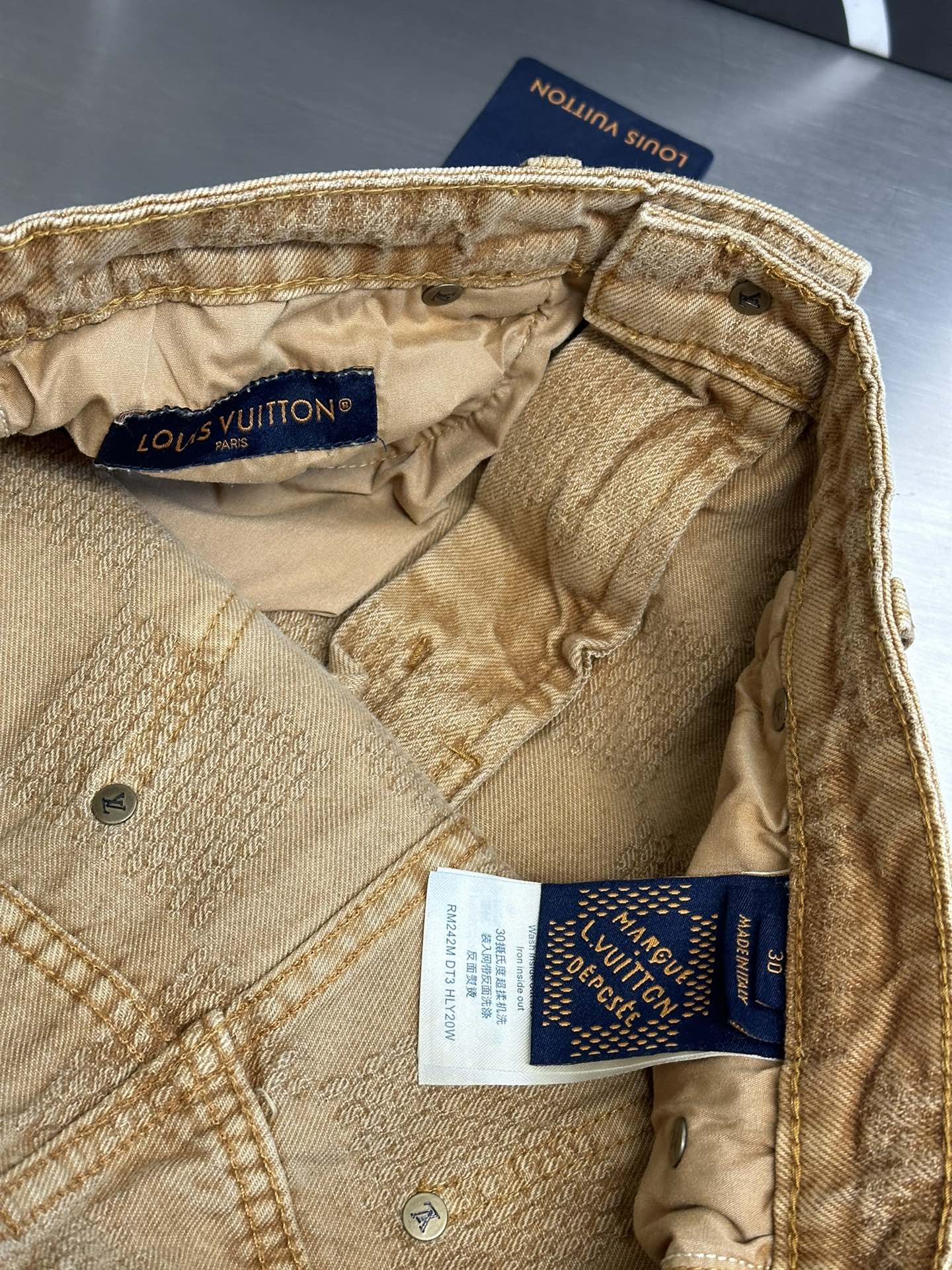 Saddle Checkerboard Denim Pants