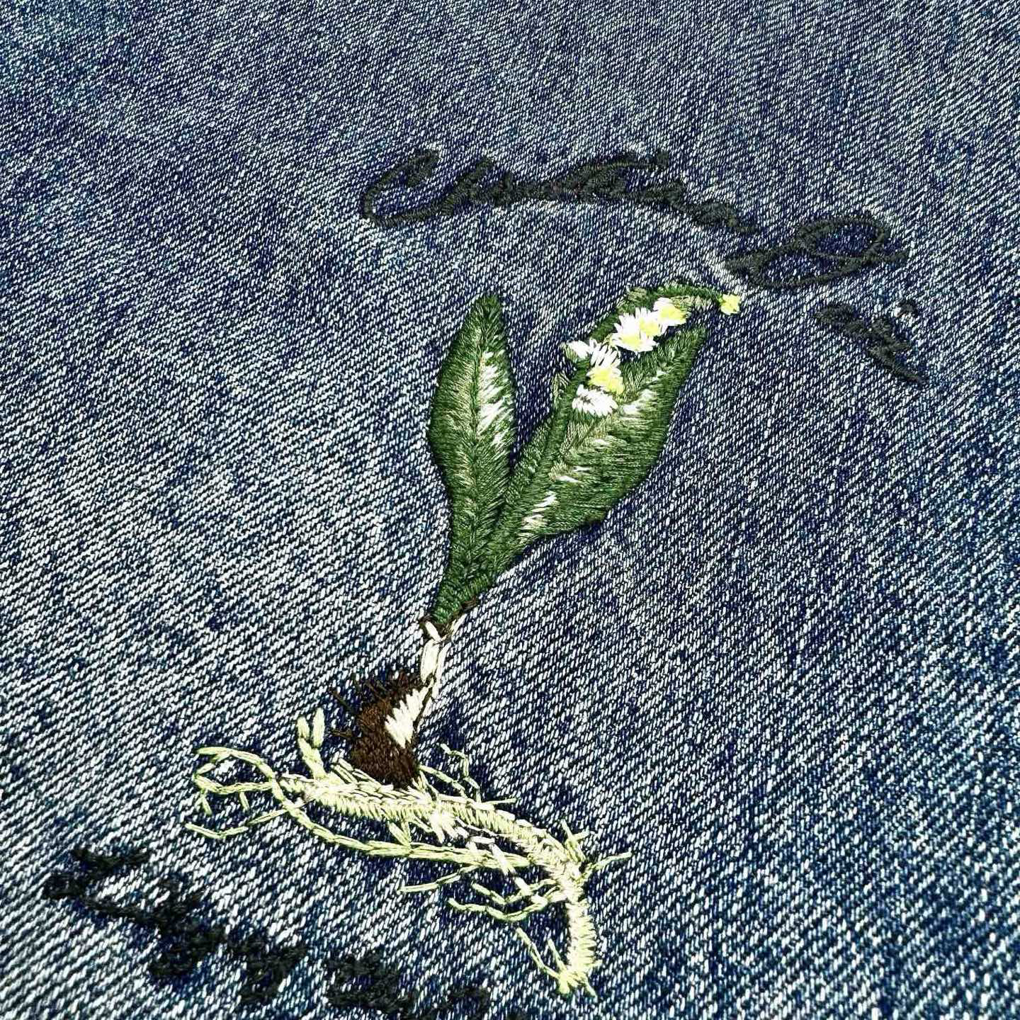 Lily of the Valley Signature Embroidered Denim Shirt