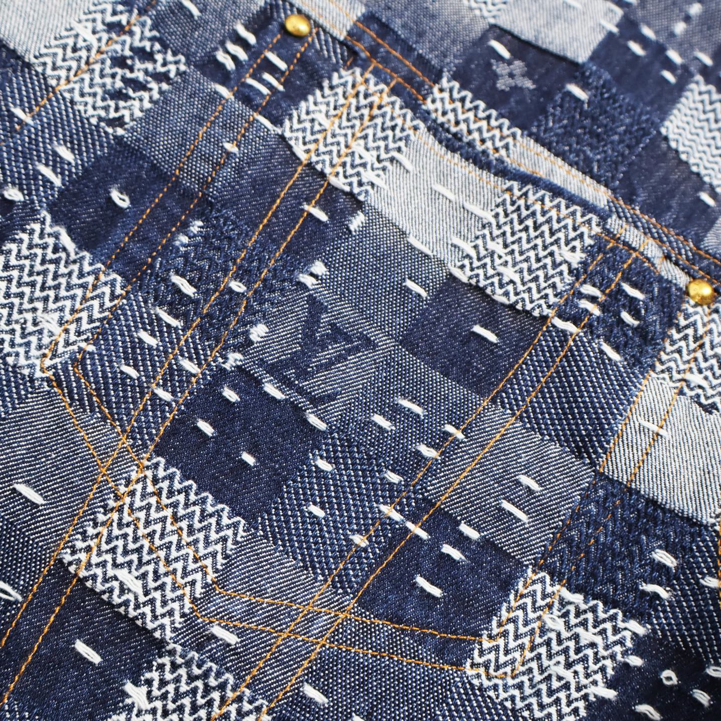 Jacquard Checkered Denim Jacket