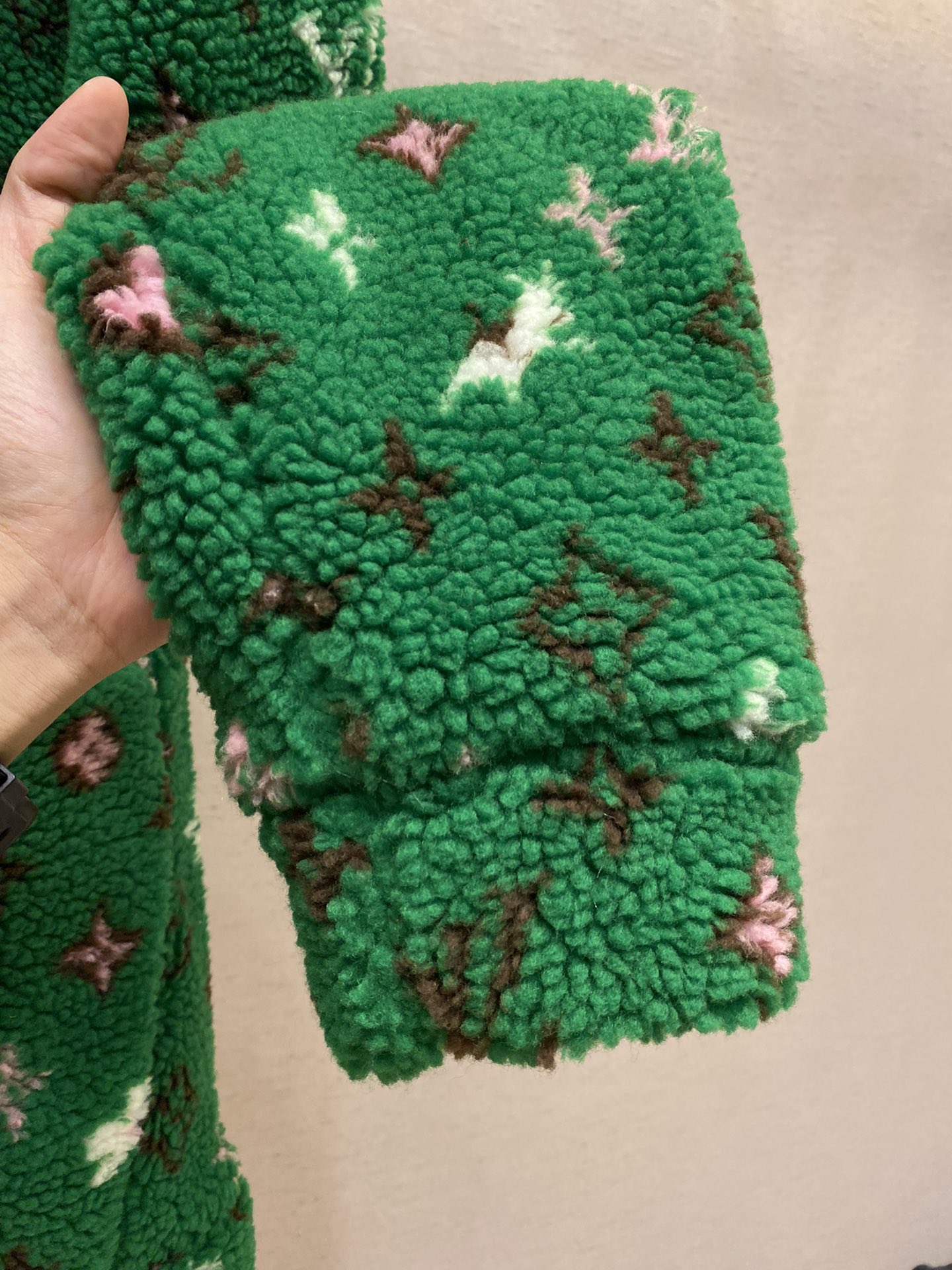 Plush Long Sleeve Stand Collar Coat