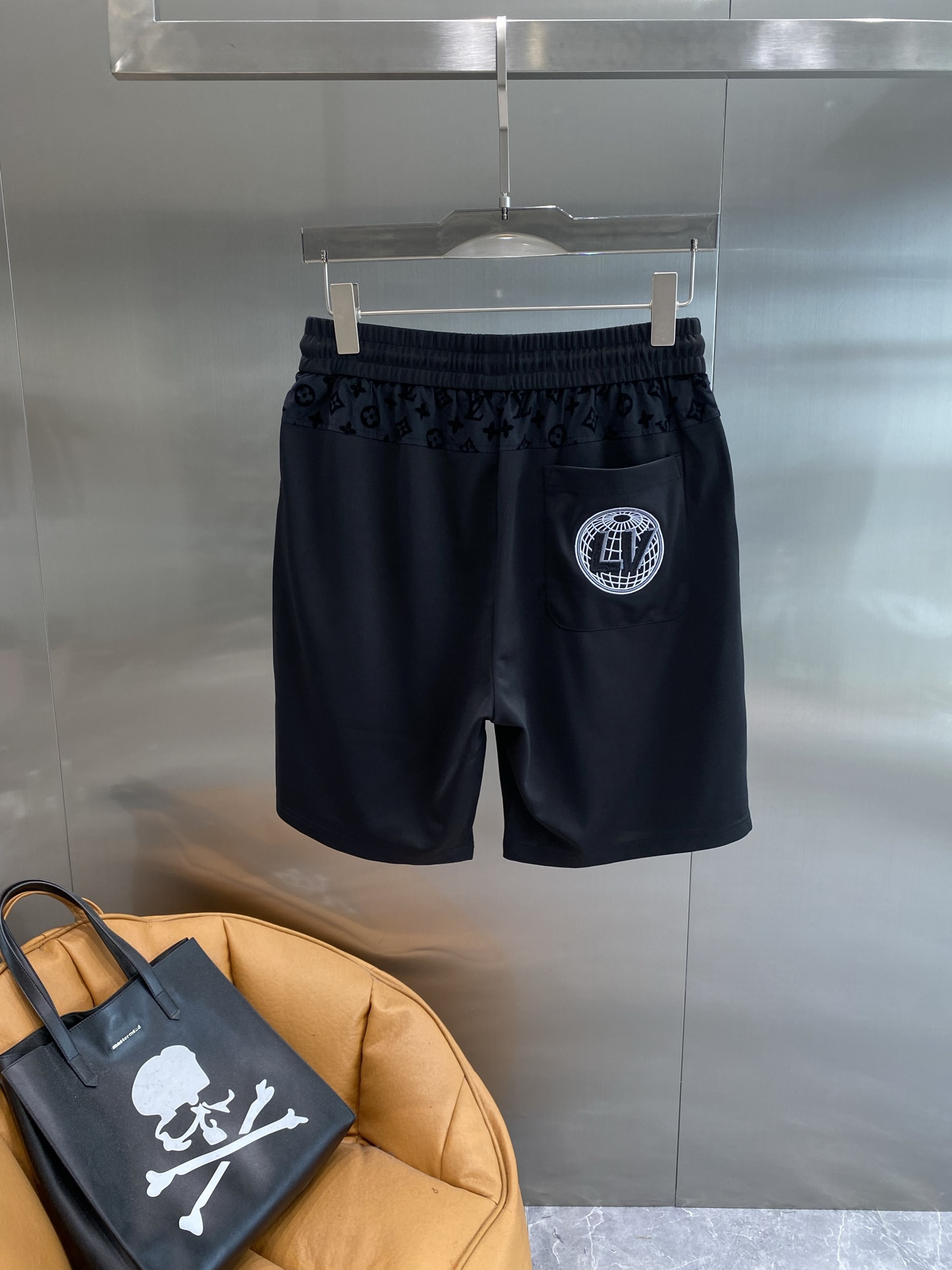 Black Monogram Shorts