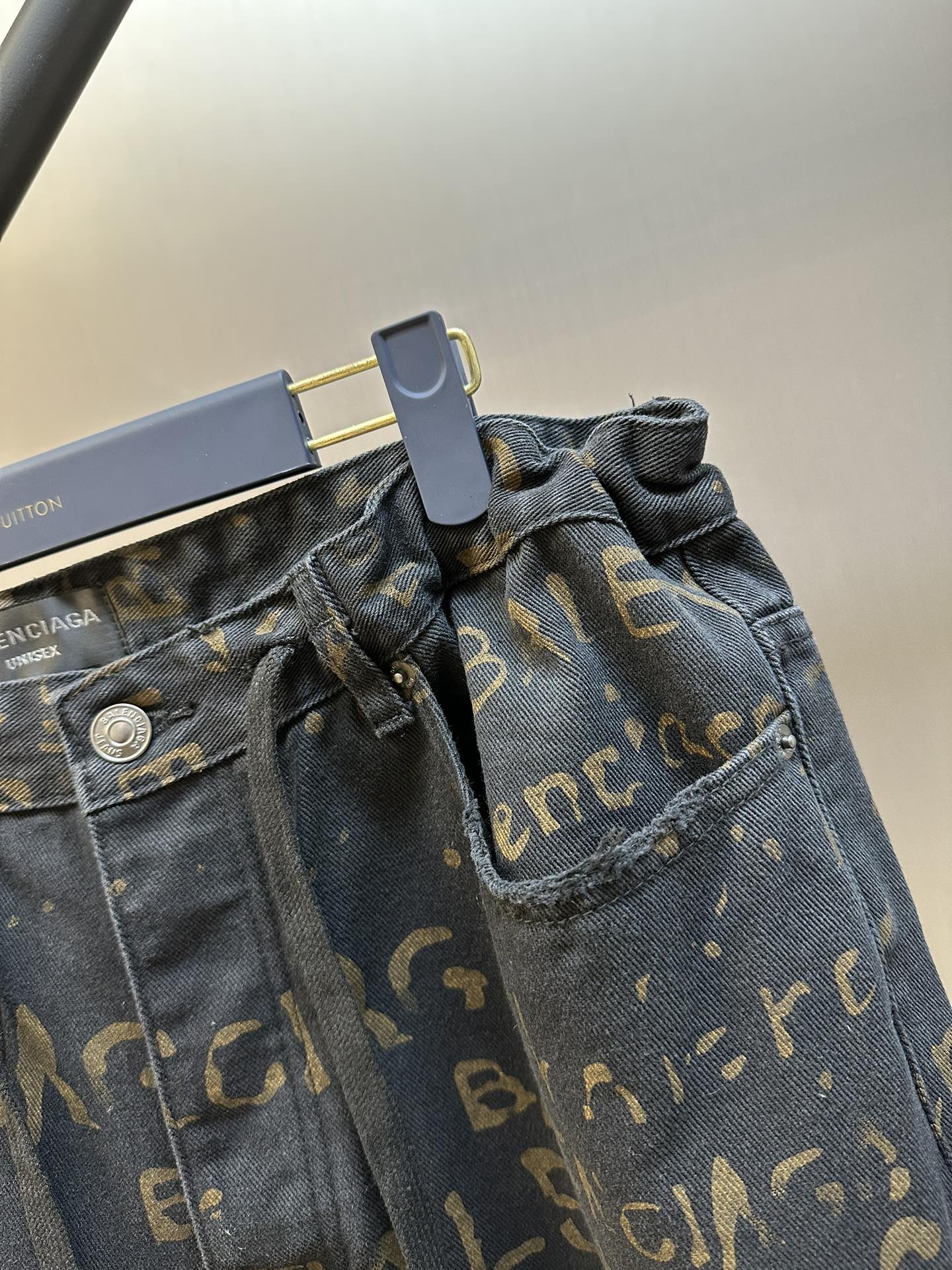 Washed All-Over Printed Jeans