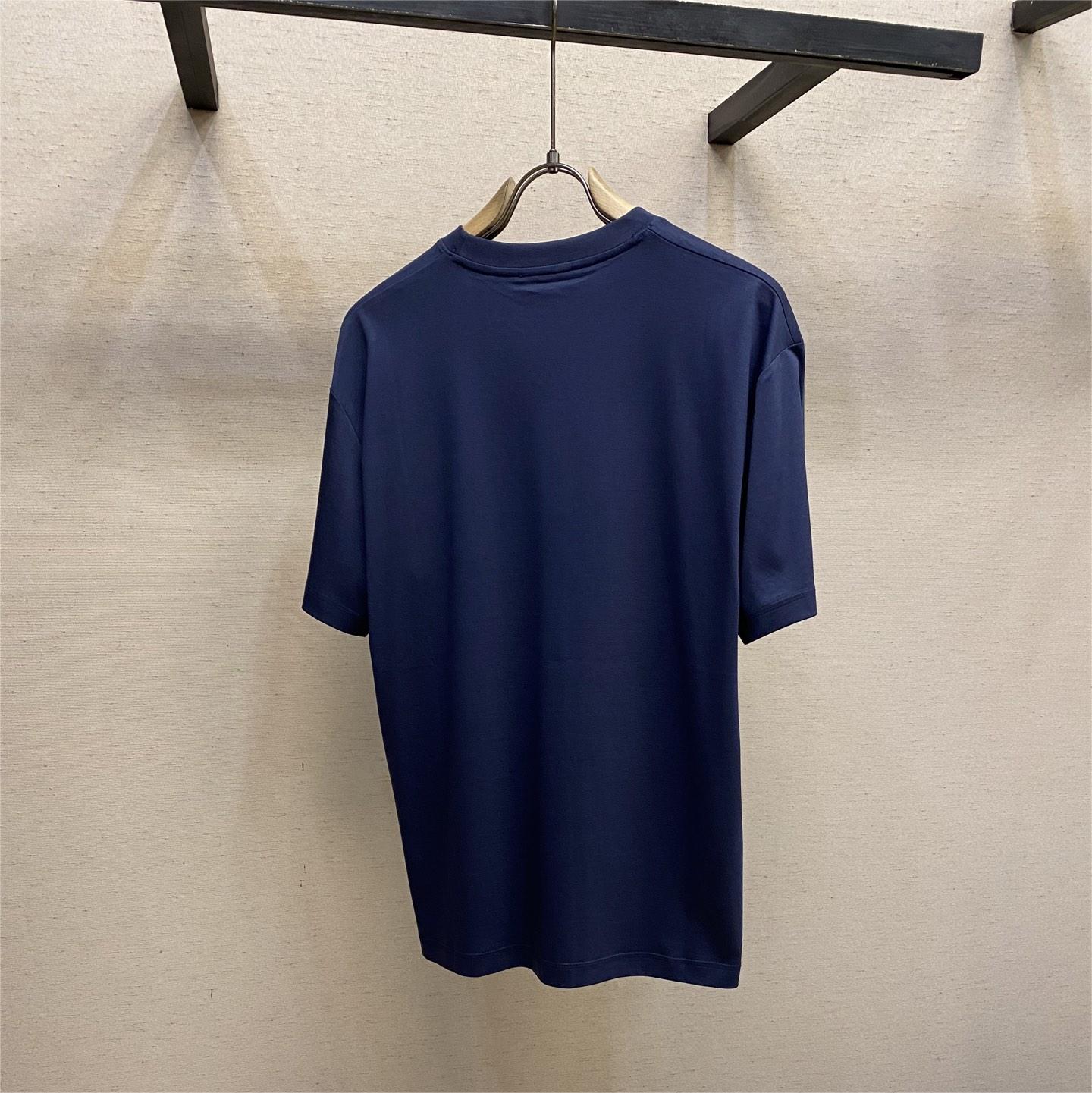 Mulberry Silk Embroidered Short-Sleeve T-Shirt