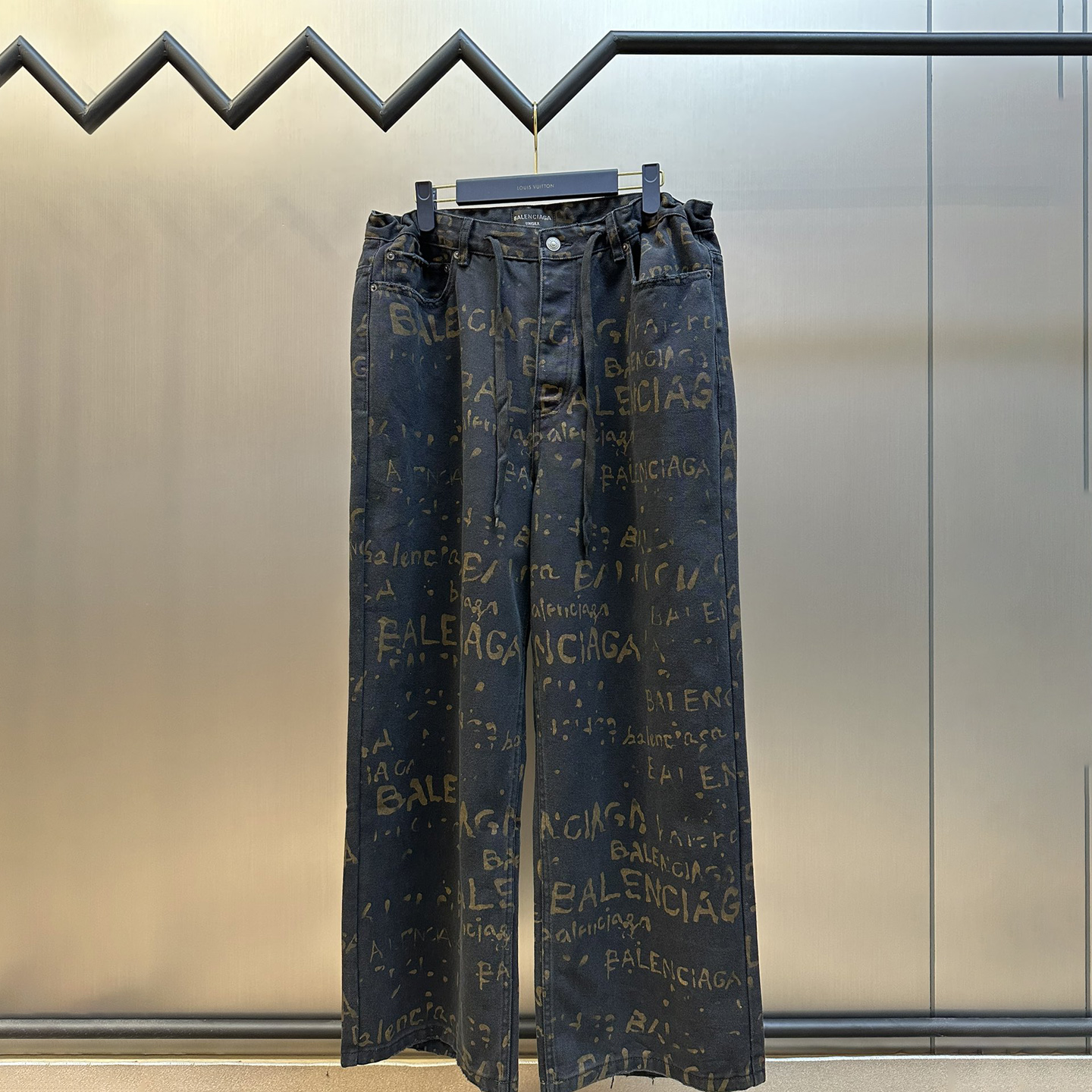 Washed All-Over Printed Jeans