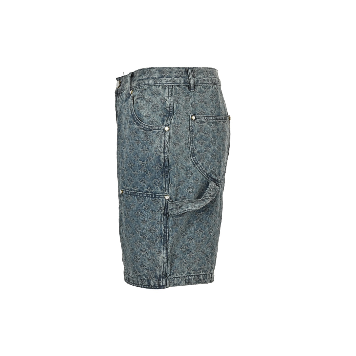 Retro Printed Denim Shorts