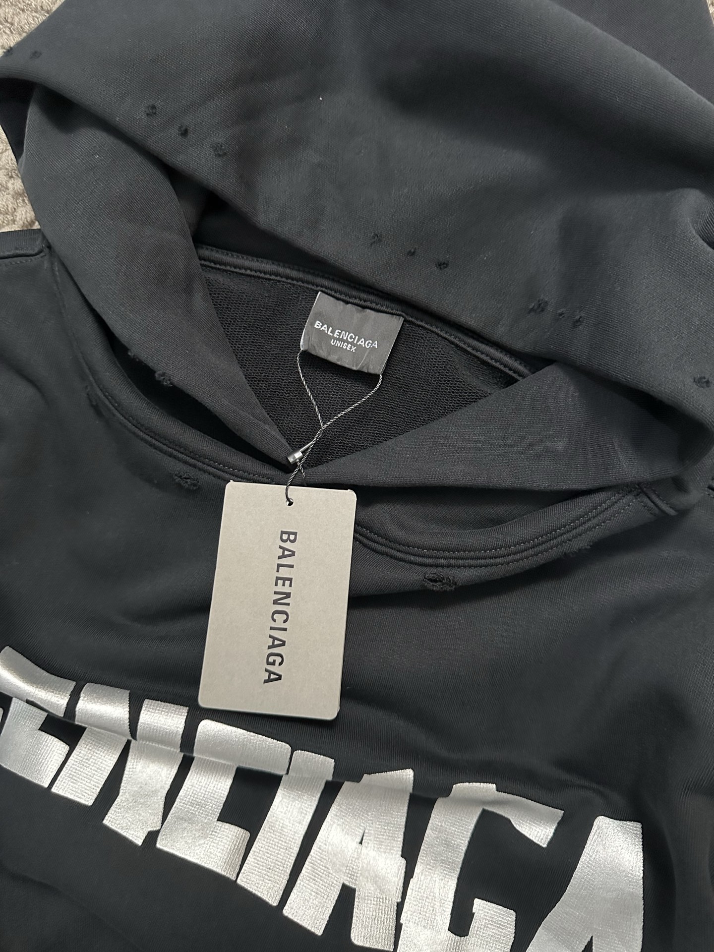 Masking Tape and Silver Tape Patchwork Hoodie