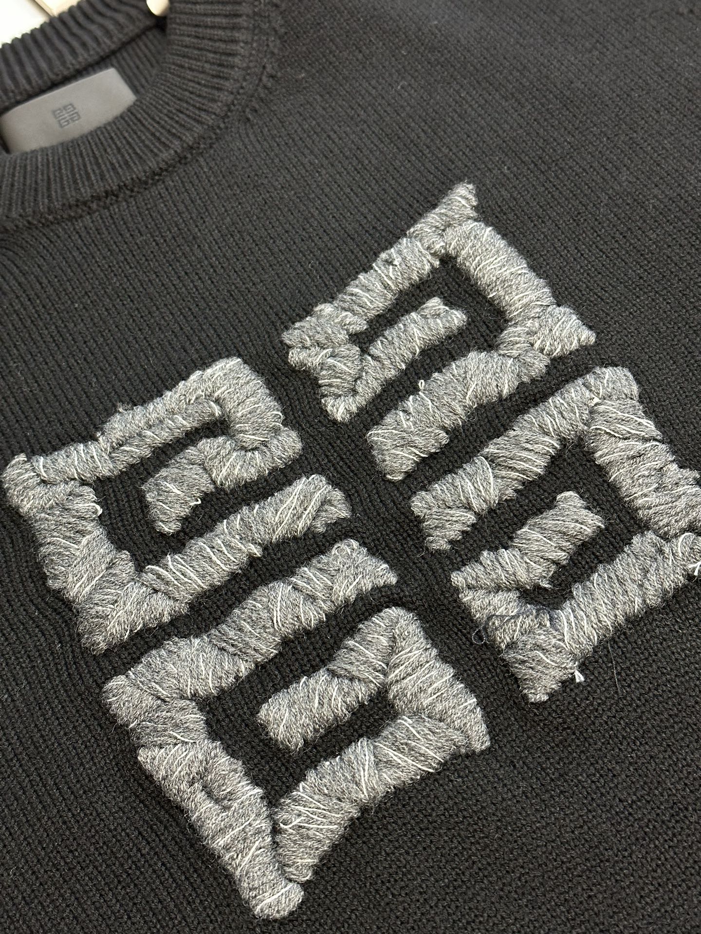 Blue Bow-Embellished Sweater